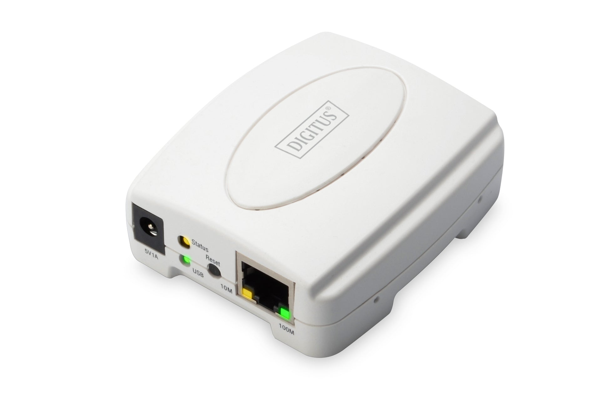 Digitus Printserver, Fast Ethernet, USB 2.0, Weiss