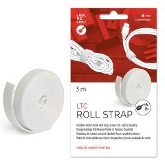 Label-the-cable Klett-Kabelbinder – 16 mm × 3 m – Weiss – Velour, haftend
