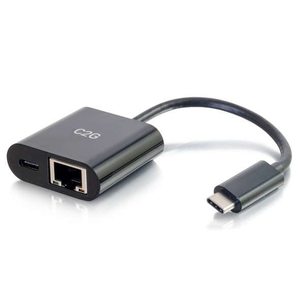 C2G 29749 Netzwerkadapter USB-C zu RJ-45 – 1 Gbit/s, Plug & Play – Schwarz