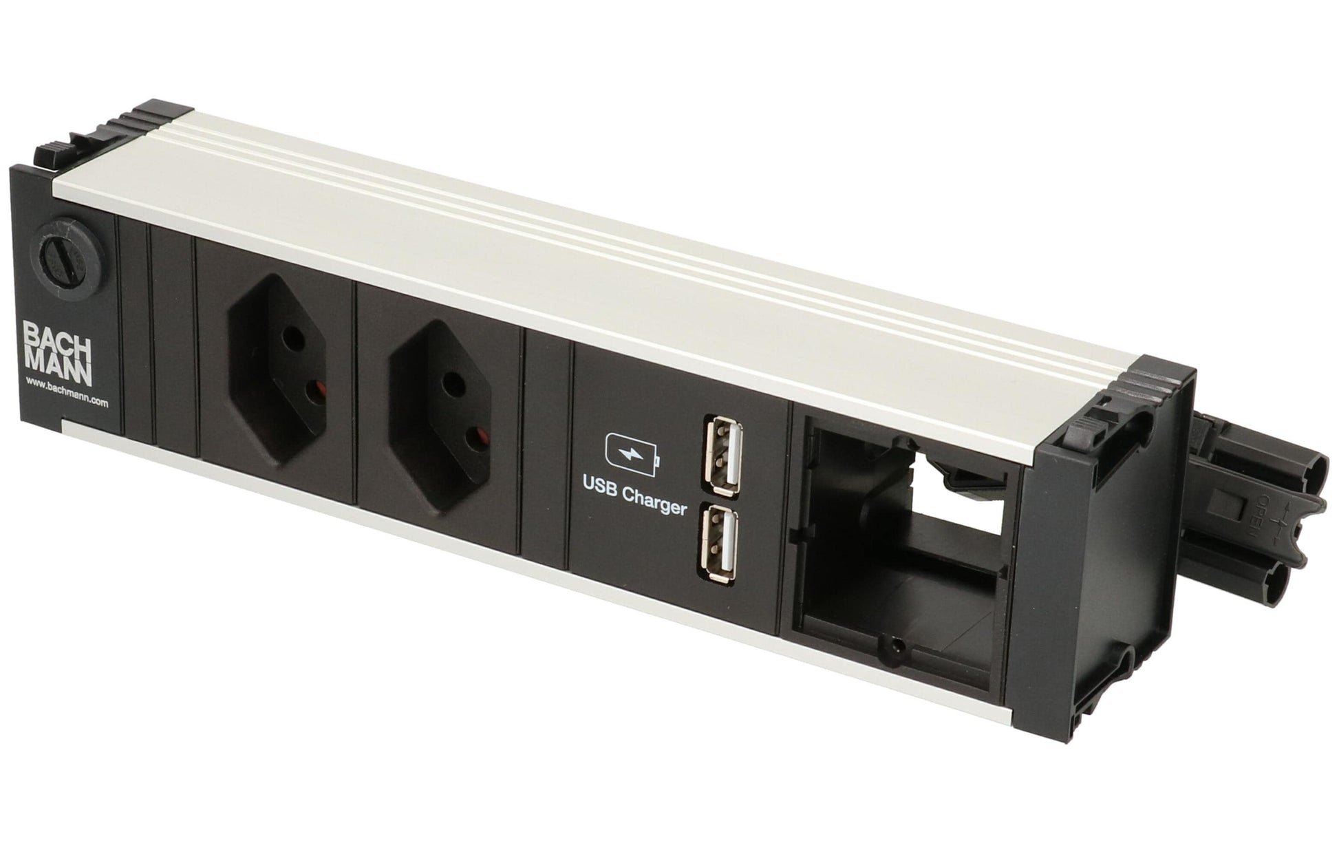 Bachmann CONI Steckdoseneinheit – 2×T13, USB-Ladeanschluss, Einbau
