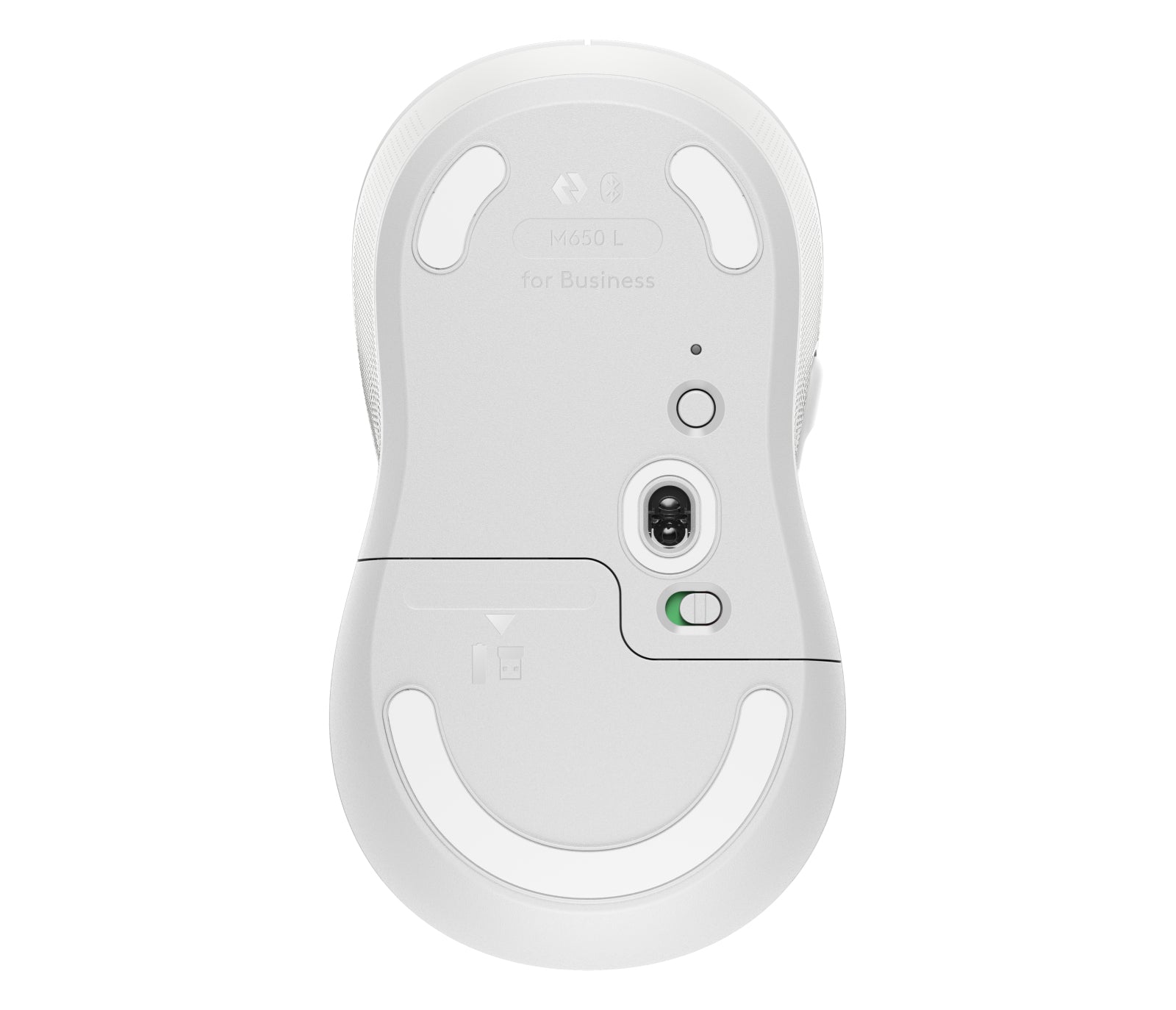 Logitech Signature M650 L Maus – kabellos, für Rechtshänder, Off-White