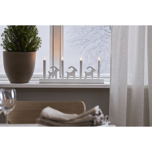 Star Trading Wandleuchte BRUSE – 43 × 7 × 17,5 cm, 0,5 W, Warmweiss, Weiss, Schalter