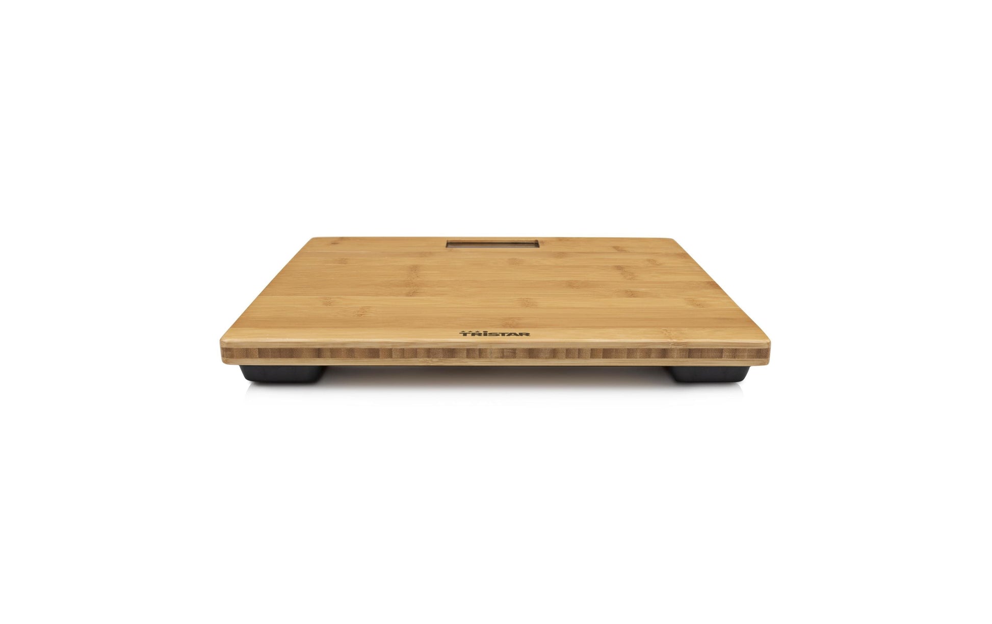 Tristar Paketwaage WG-2432 – Tragkraft 180 kg, Teilung 100 g, Wiegefläche 30 × 30 cm, Batterie, Bambus, Braun