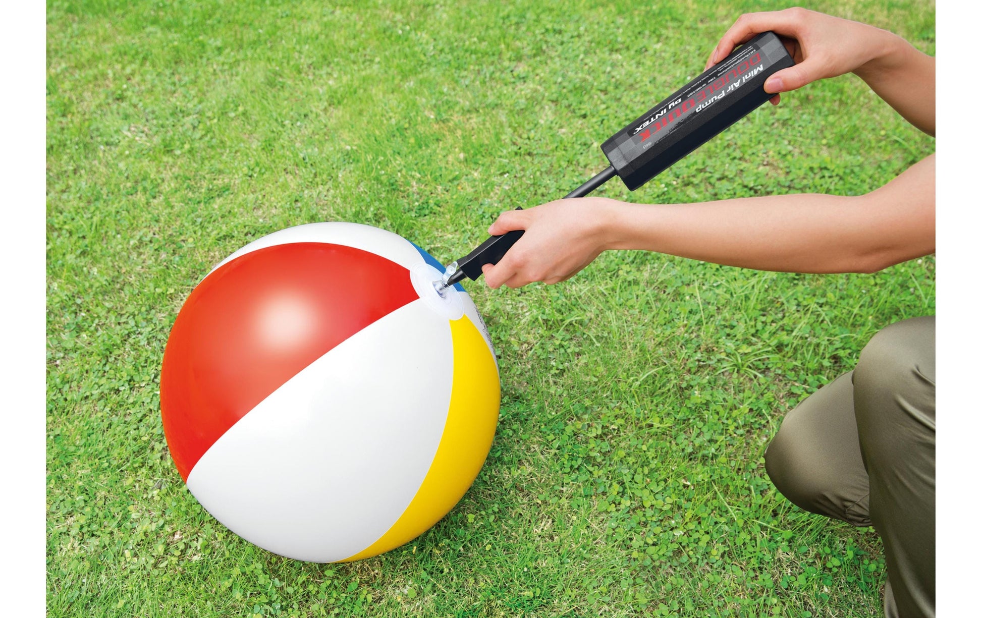Intex Double Quick Mini Handpumpe – Höhe 290 mm, 1 Ventiladapter – für Schlauchboote – Kunststoff