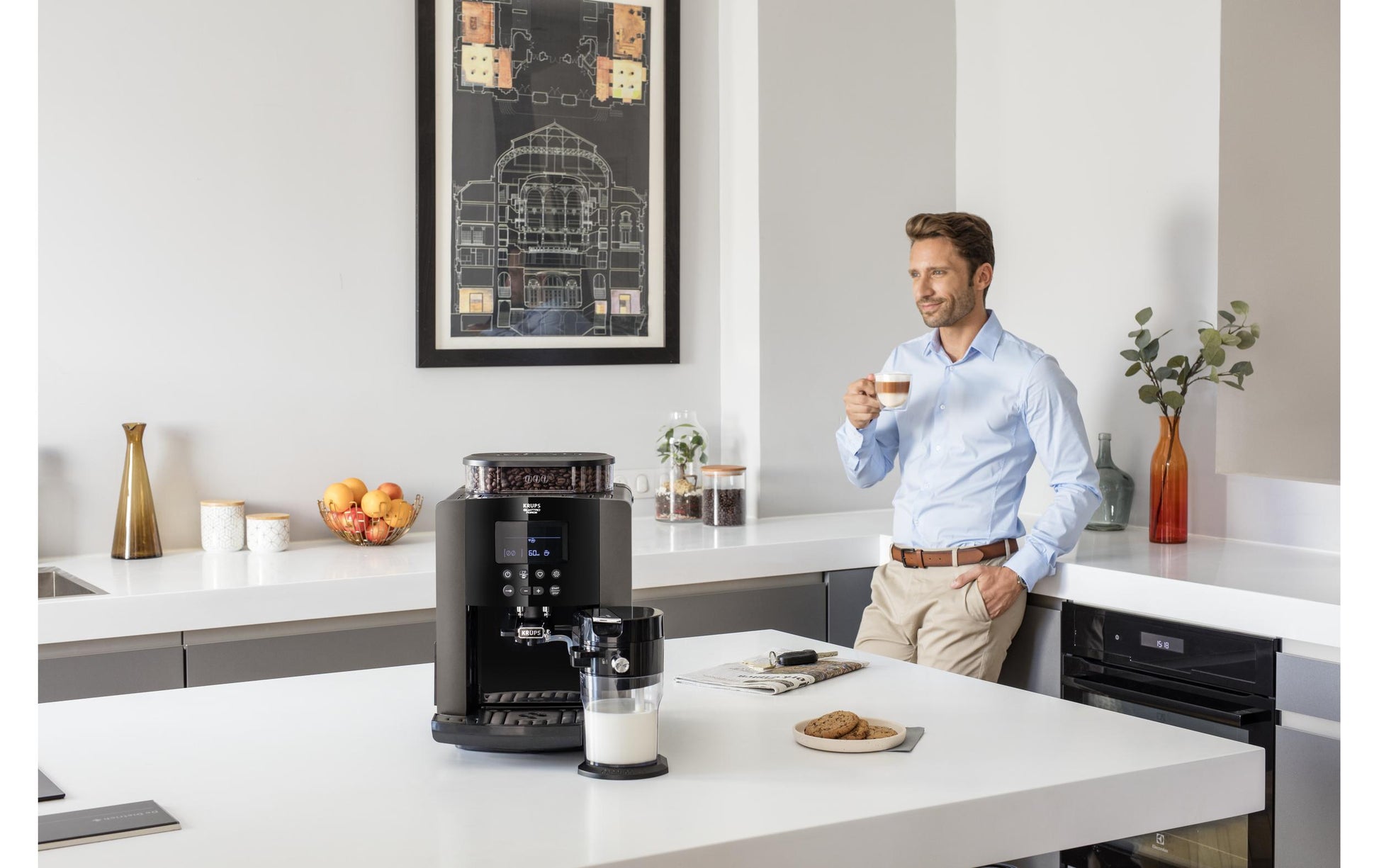 Krups EA8819ECH Kaffeevollautomat – 15 bar, 1,7 l, 260 g, Schwarz
