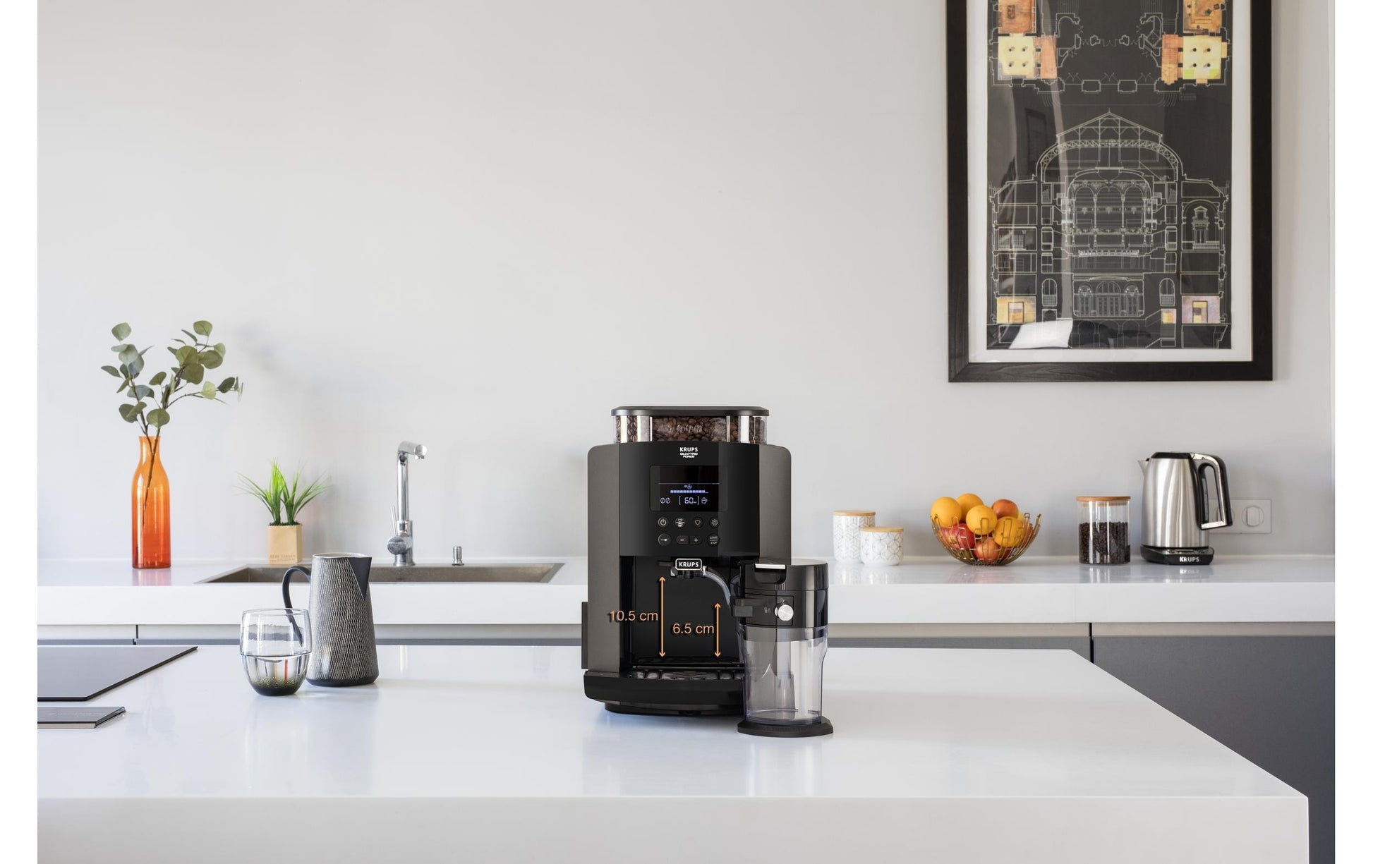 Krups EA8819ECH Kaffeevollautomat – 15 bar, 1,7 l, 260 g, Schwarz