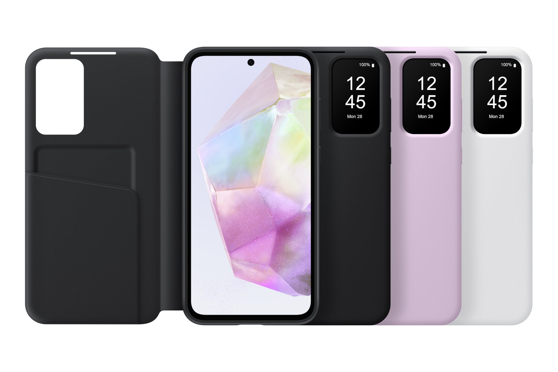 Samsung Booklet-Hülle Smart View – für Galaxy A35 5G – weiss – mit Kartenfach