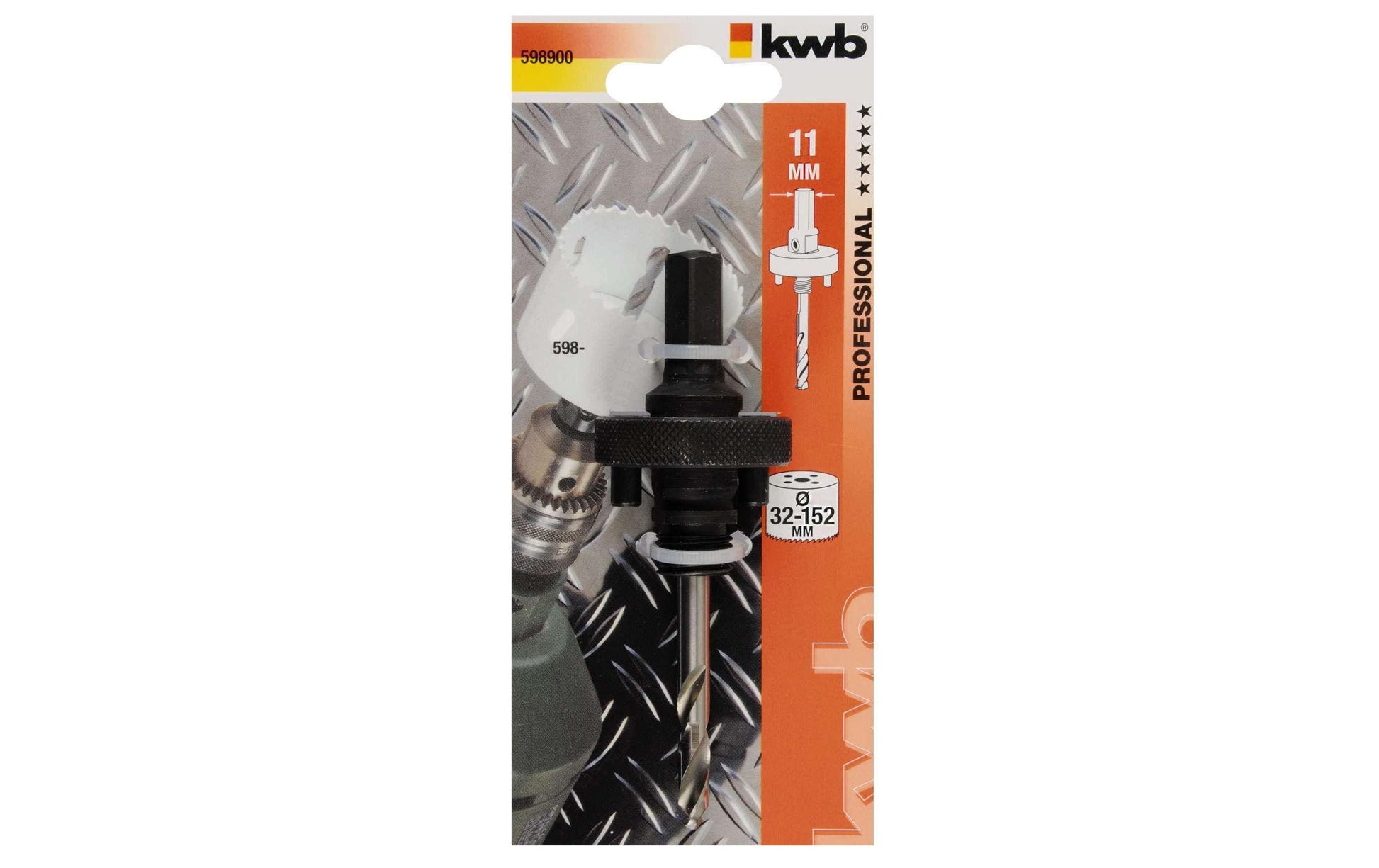 kwb Aufnahmeschaft für Lochsägen 32–152 mm – 5/8"-18 – Edelstahl – für Metall & Holz