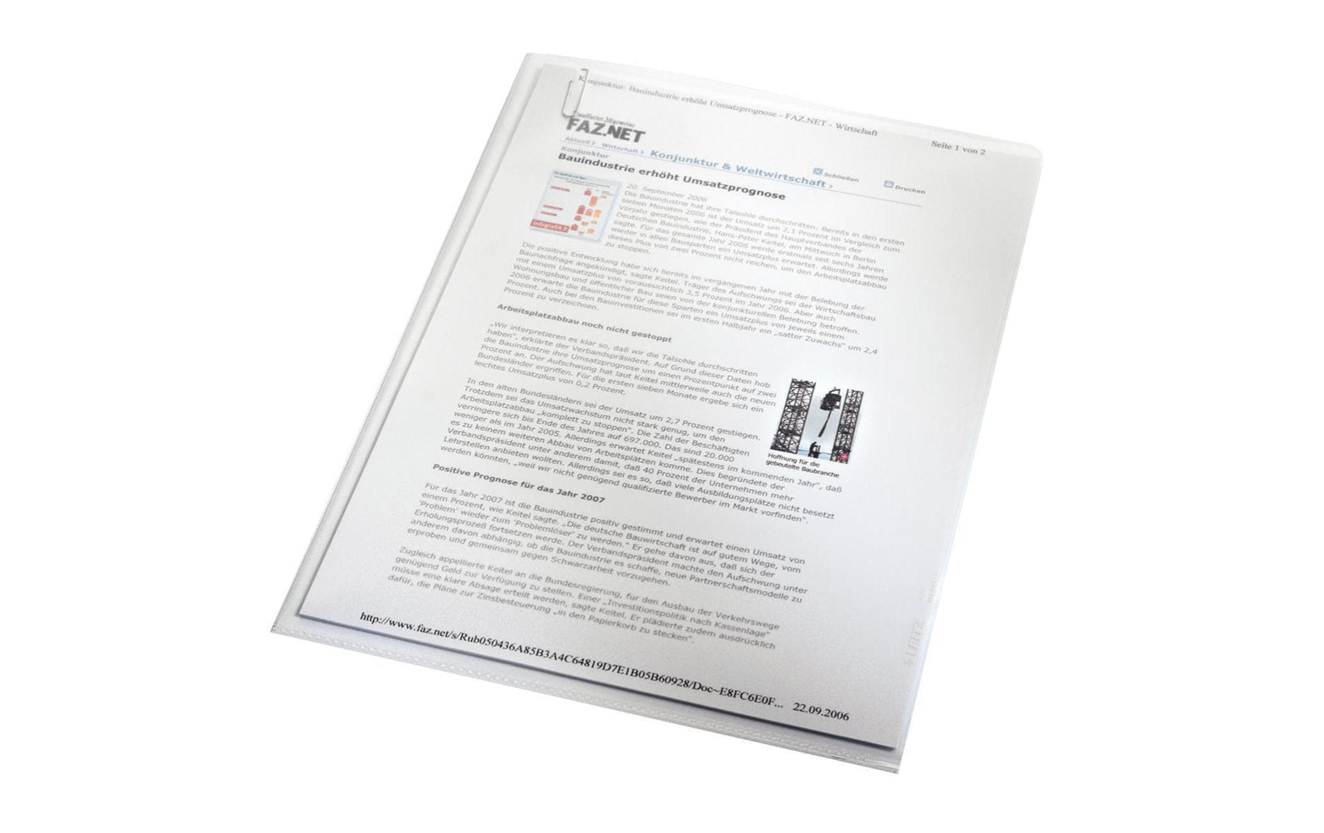 Leitz Sichtmappe A4 – transparent, Polypropylen, 100er-Pack
