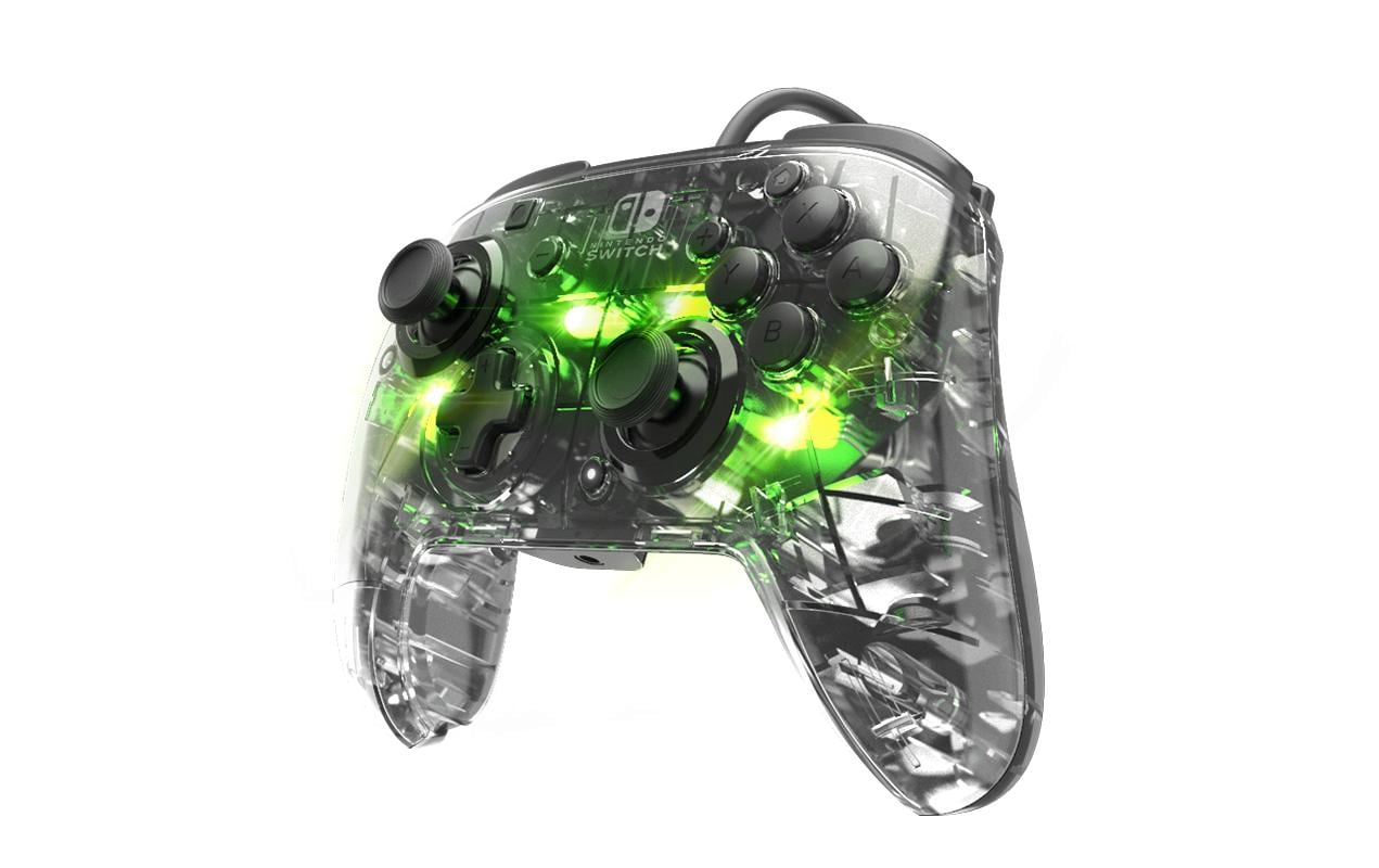 PDP Gamepad Afterglow Deluxe+ – für Nintendo Switch, Nintendo Switch OLED, USB (kabelgebunden), transparent
