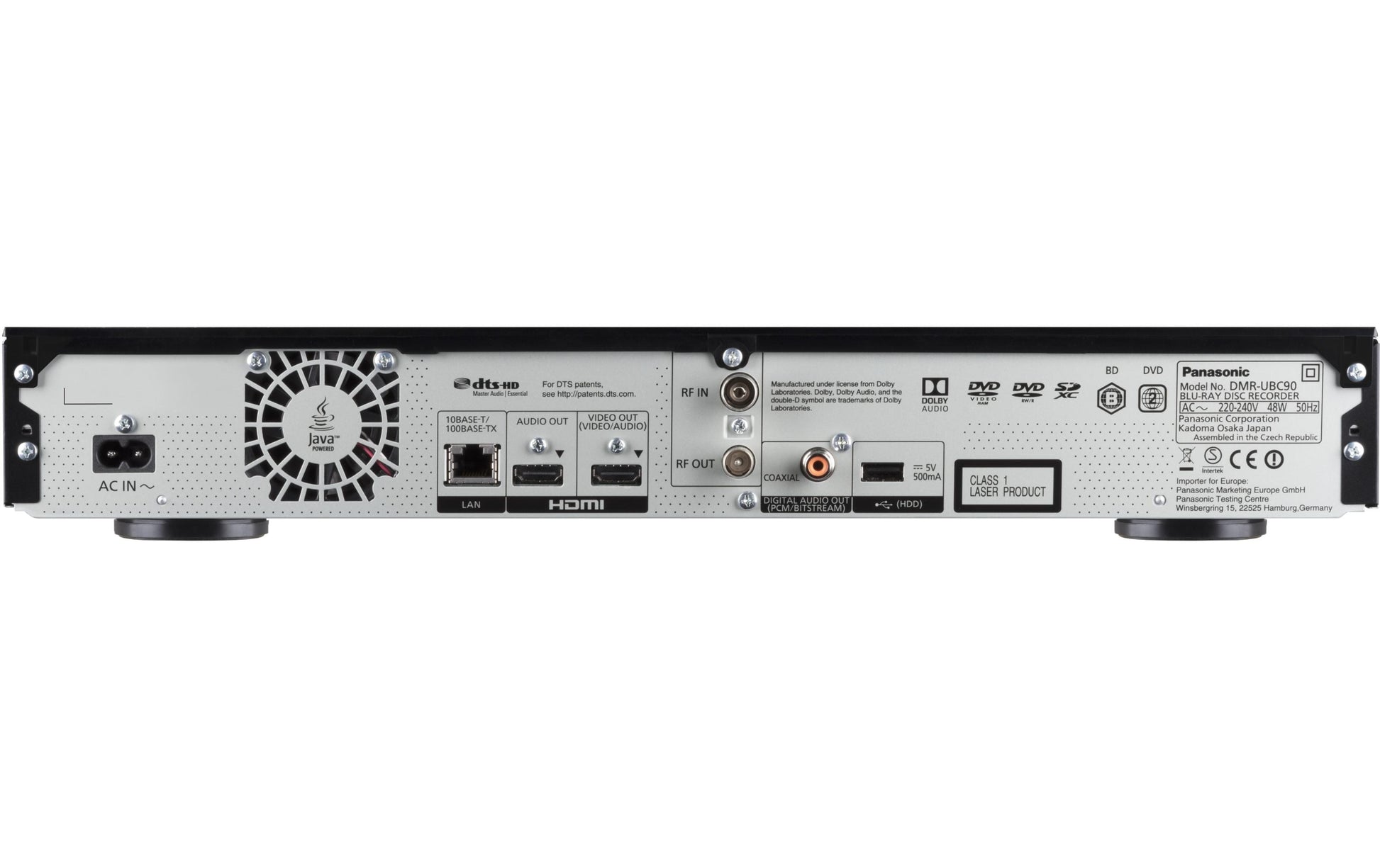 Panasonic DMR-UBC90EGK – Blu-ray-Recorder, 4K UHD, 2 TB HDD, DVB-C/T2, WLAN, Miracast