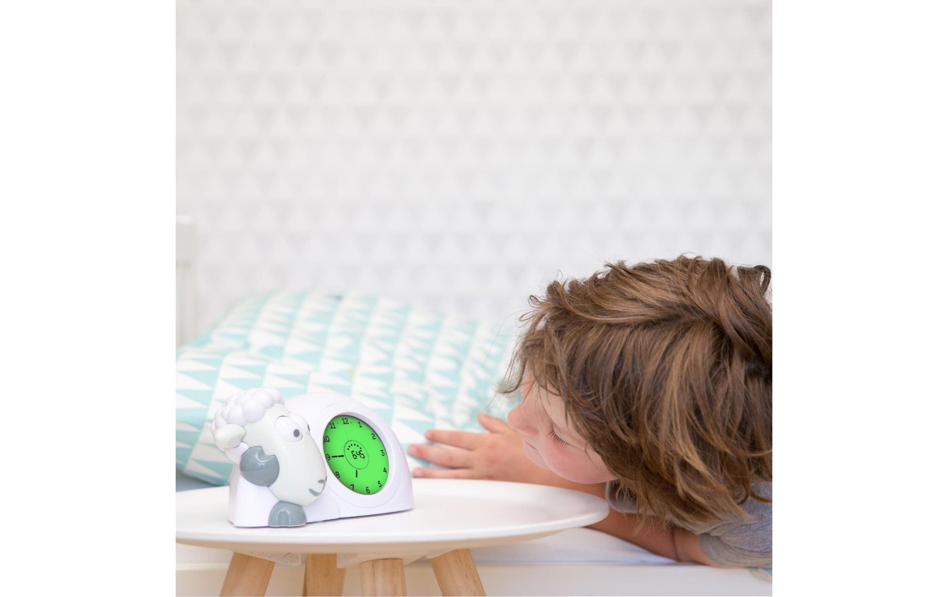 ZAZU Wecker Sleeptrainer Sam – digital – 20 × 12 × 14 cm, weiss, Timer, USB