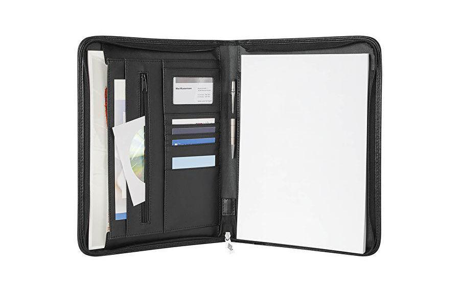 Wedo Elegance Konferenzmappe für A4, 3 Taschen, Stiftehalter – Kunstleder – Schwarz
