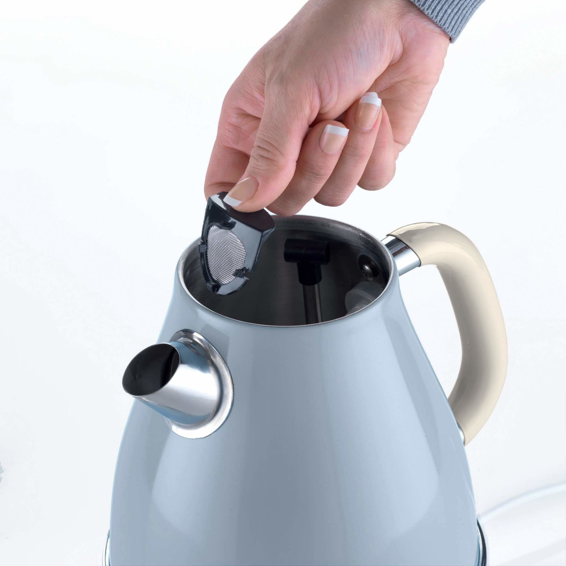 Ariete Wasserkocher – 1,7 l, Edelstahl, Blau, 2869/05