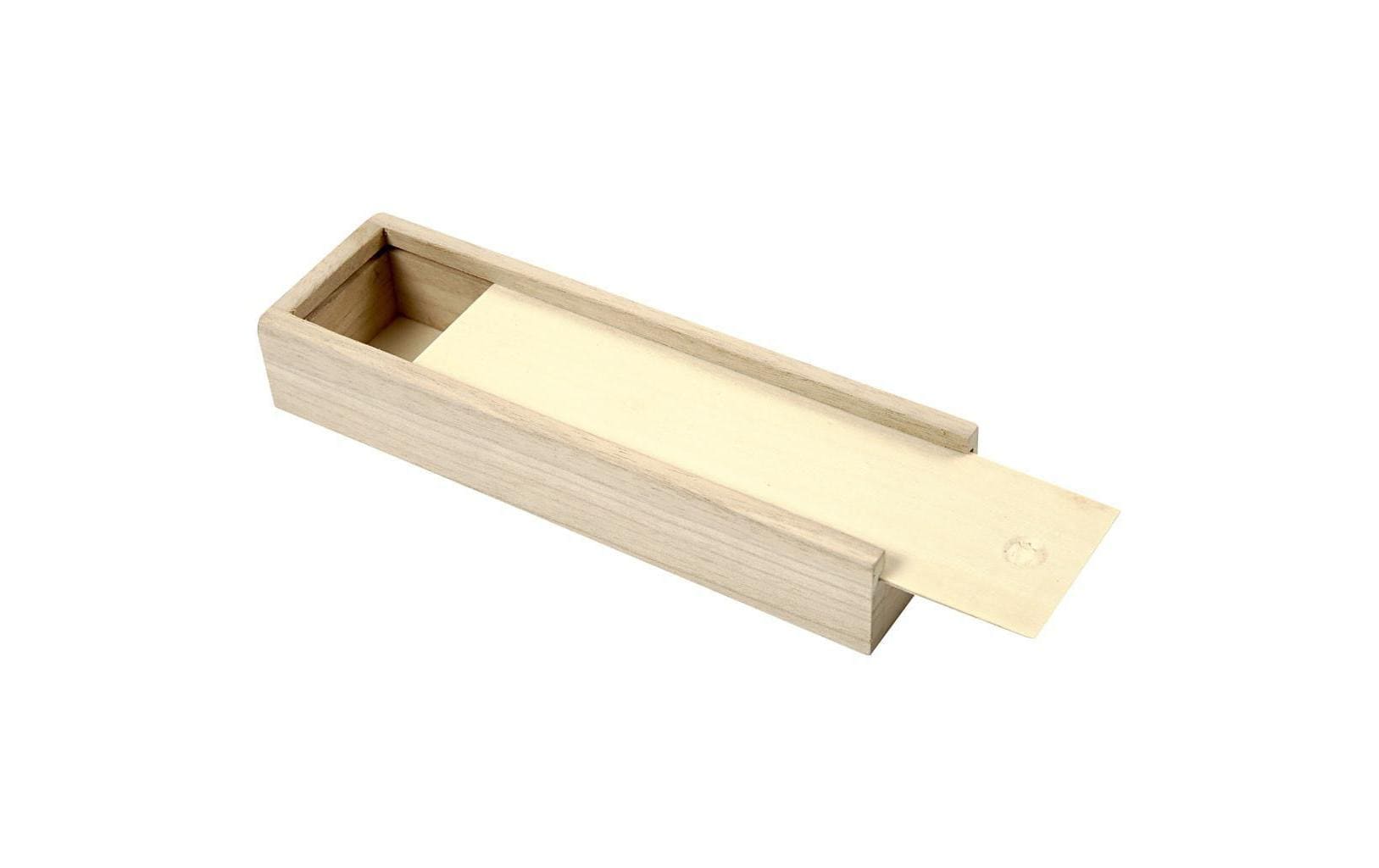 Creativ Company Stiftebox (Hartschale), Braun, Holz, 20 × 2,5 × 6 cm