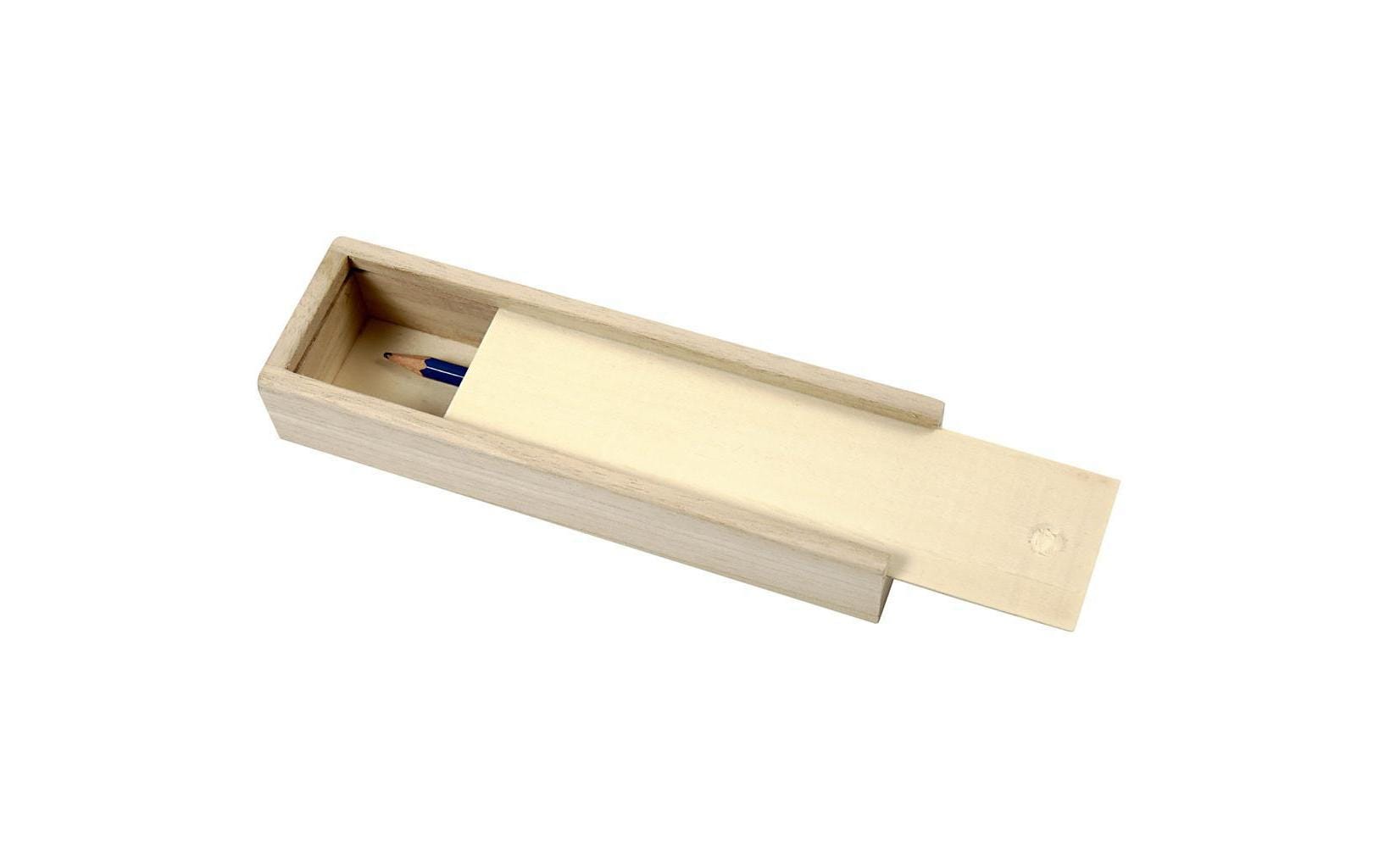 Creativ Company Stiftebox (Hartschale), Braun, Holz, 20 × 2,5 × 6 cm