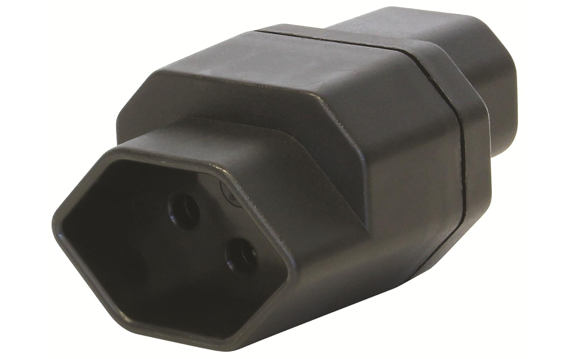 Steffen 1499592 Umwandlungsstecker C14 zu T13 – 3-polig, Schwarz
