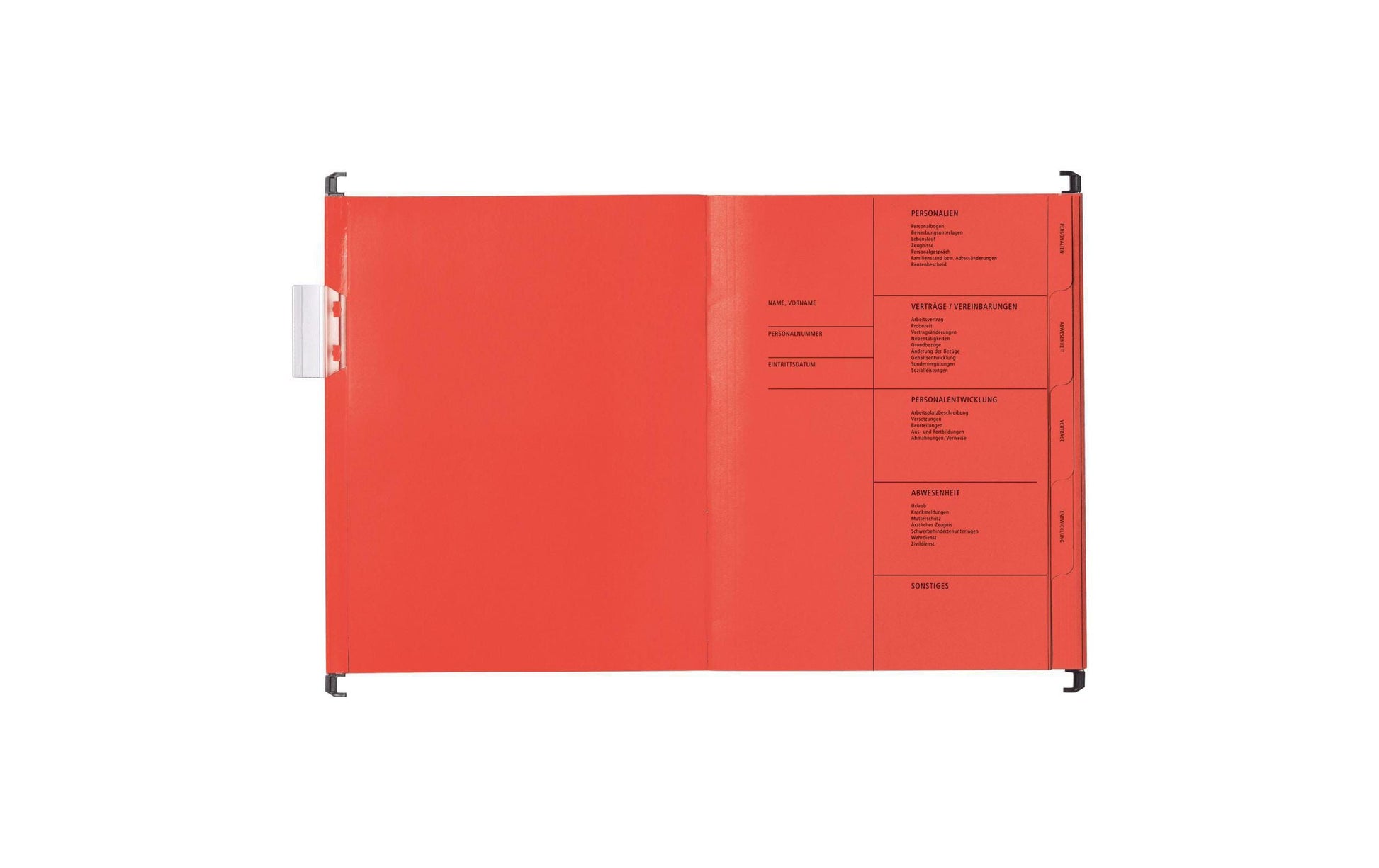 Pagna Hängeordner für A4 – Karton, Rot, 345 × 245 mm, mit Vordruck