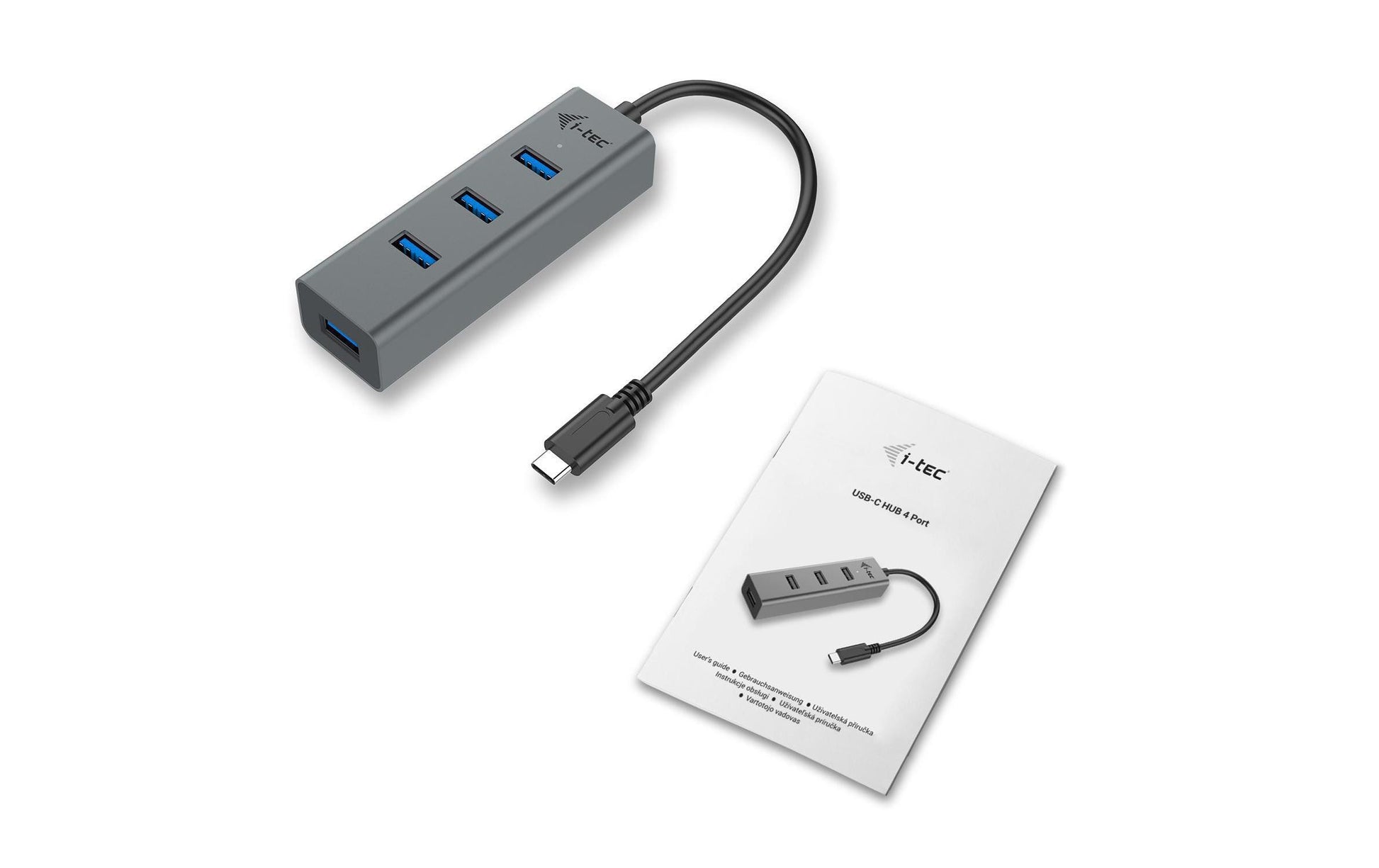 i-tec Metal USB-Hub – USB-C, 4× USB-A, für Windows/Mac/Linux