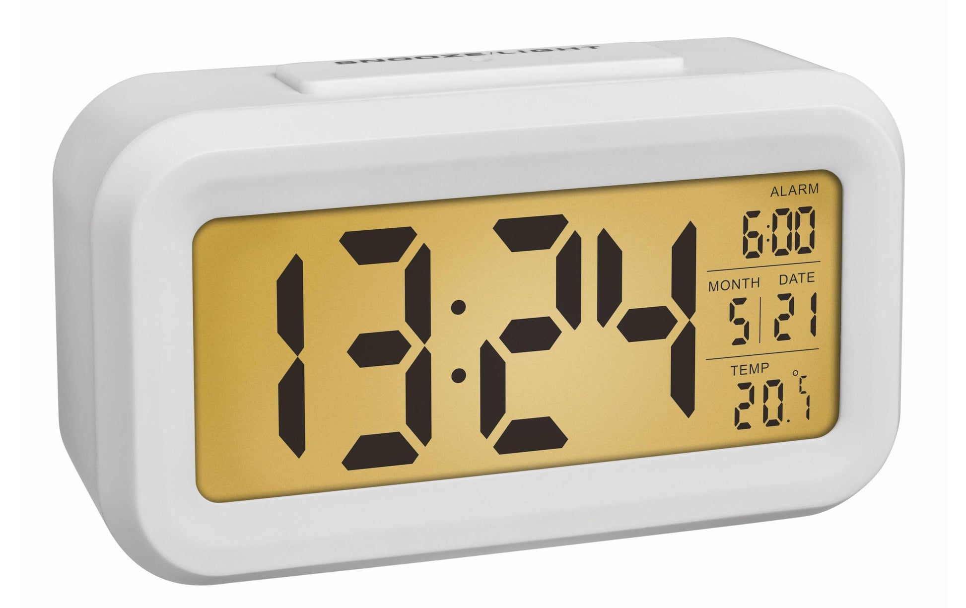 TFA-Dostmann LUMIO Digitalwecker – Thermometer, 13,8 × 7,9 × 4,8 cm, weiss