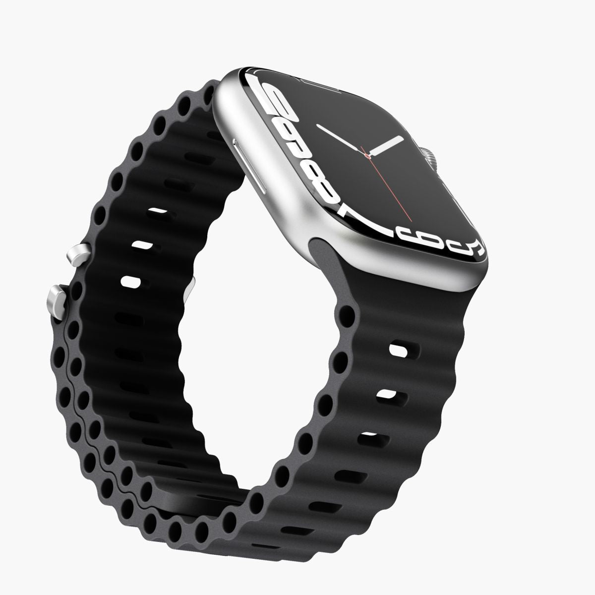 Vonmählen Wave Band – Armband – für Apple Watch (diverse Grössen), Schwarz, Elastomer (TPR)