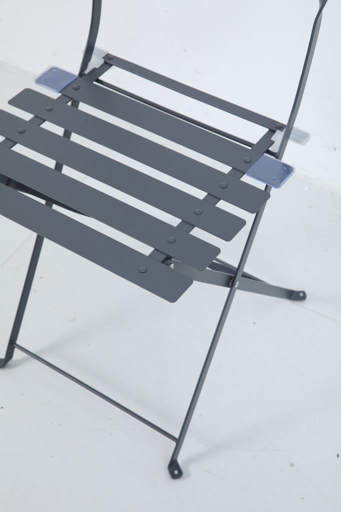 Dameco Bistro-Set 3-teilig mit 2 Stühlen – Metall – Tisch 60 × 60 × 71 cm – klappbar – für draussen
