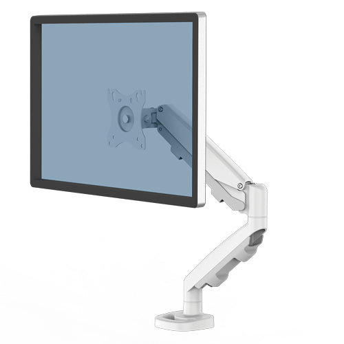 Fellowes Eppa – Monitorarm, bis 39", VESA 75 × 75/100 × 100 mm, 8 kg, höhenverstellbar, Gasfeder, weiss