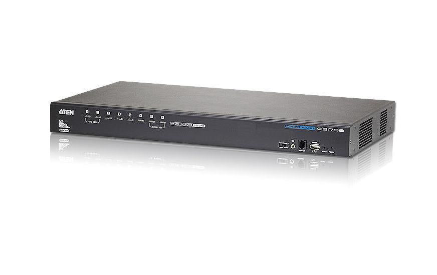 ATEN CS1798 – KVM-Switch, HDMI/USB 2.0, 1920 × 1200 (WUXGA), 8-Port, 1U Rack, HDCP, für Windows, Linux, Mac