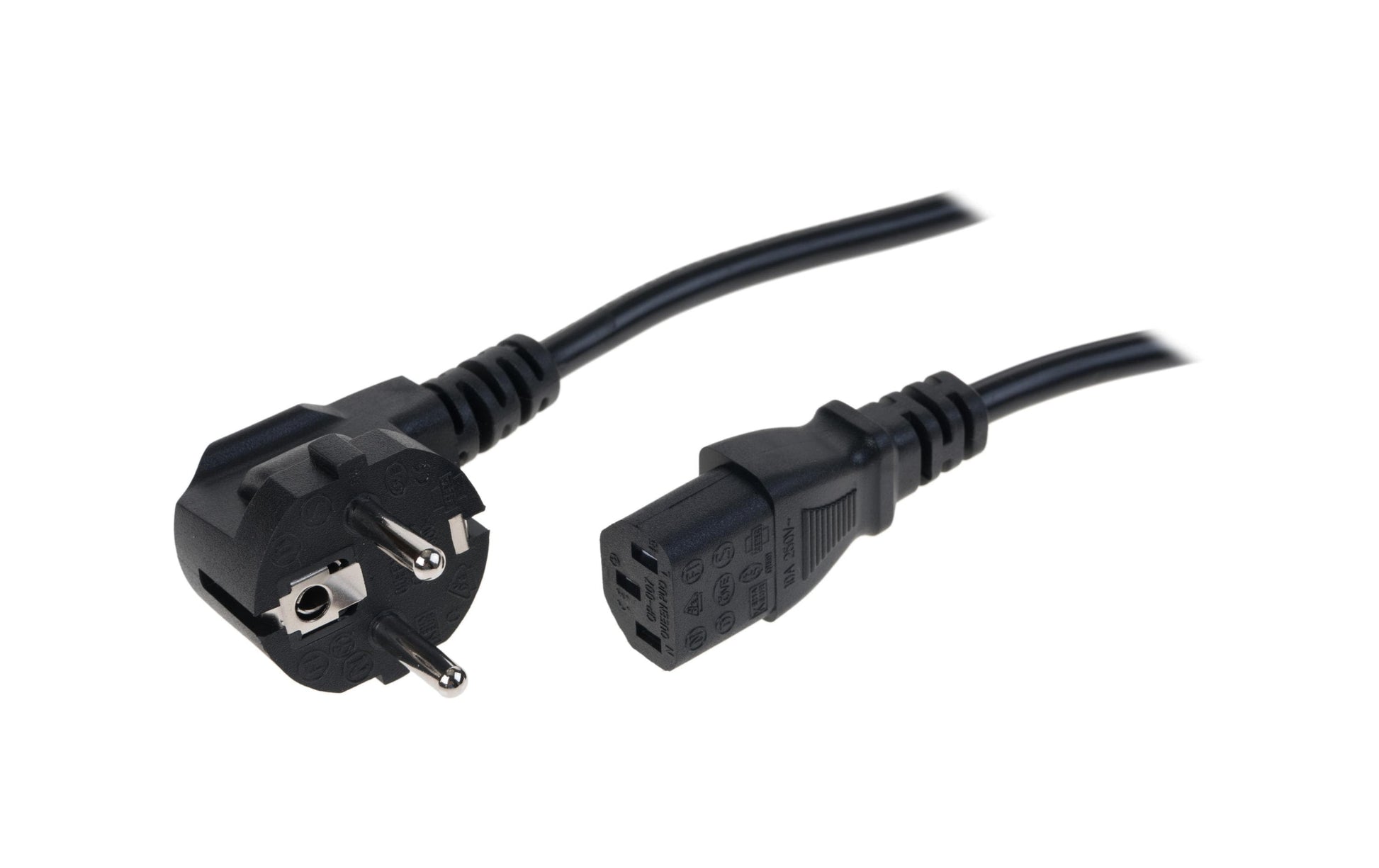 Diggelmann Netzkabel – Schuko (CEE 7/7)–IEC C13, 2 m, 10 A, schwarz