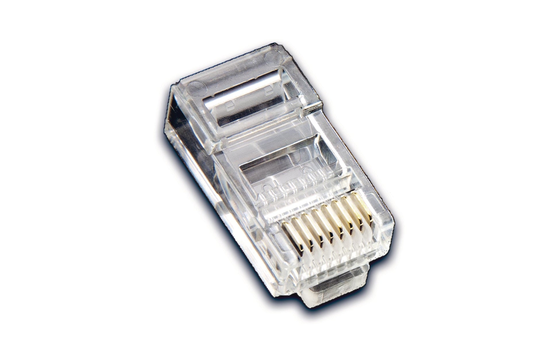 Wirewin MOD 8-8 SF-100 – RJ-45 Modularstecker, 8-polig, Cat3, magnetisch abgeschirmt, Weiss, 100er Pack