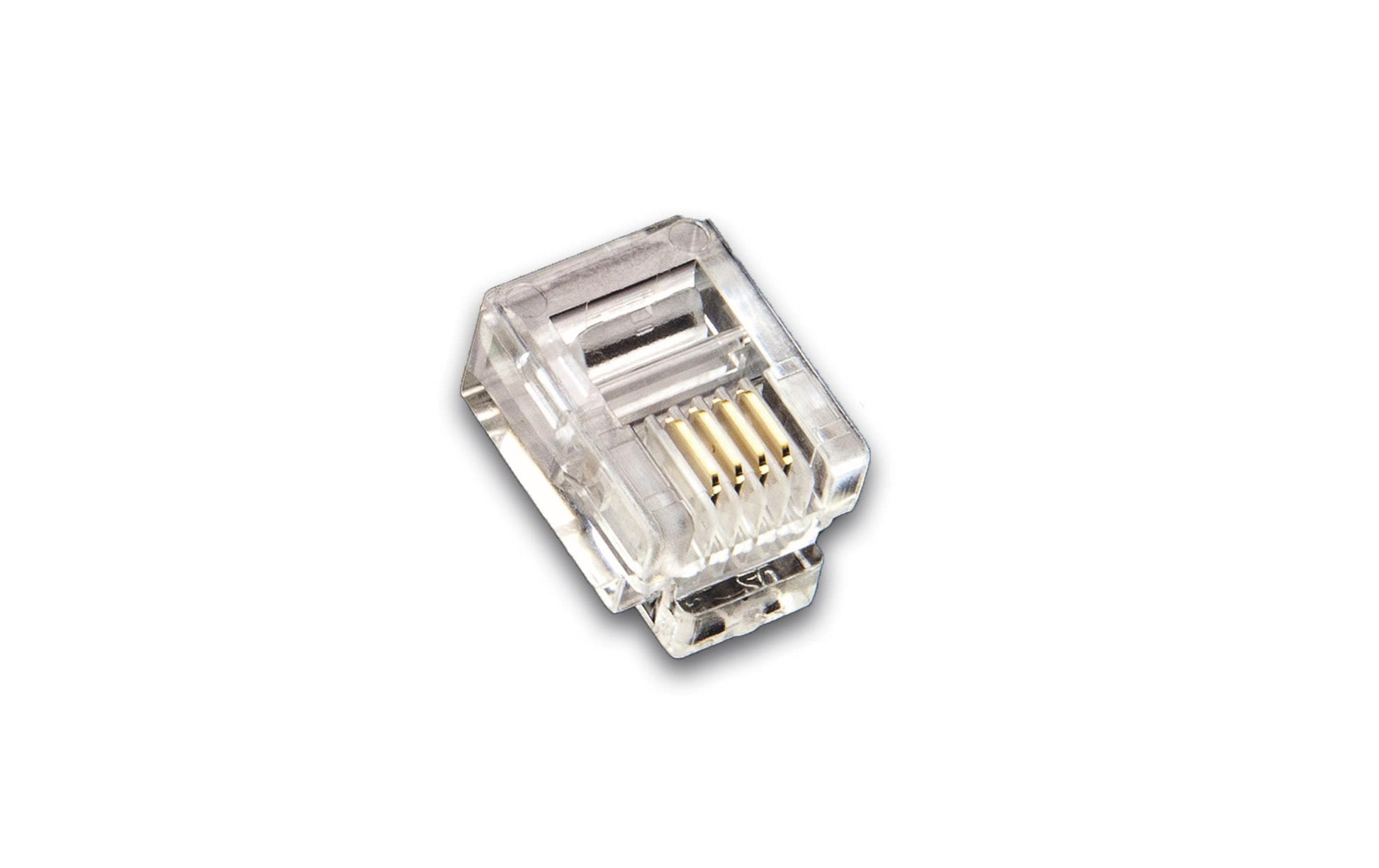 Wirewin MOD 6-4 SF-100 – Modularstecker RJ-11/RJ-12, 6-polig, 4-adrig, flach, weiss, 100 Stück