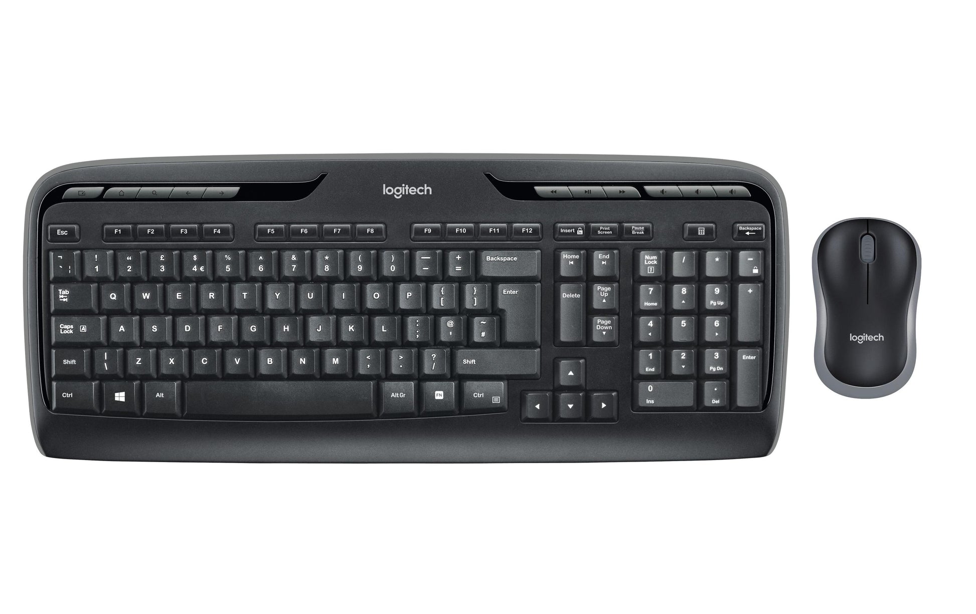 Logitech MK330 – Tastatur, kabellos (2,4 GHz), CH-Layout (DE-CH), Fullsize (mit Ziffernblock) – für Windows