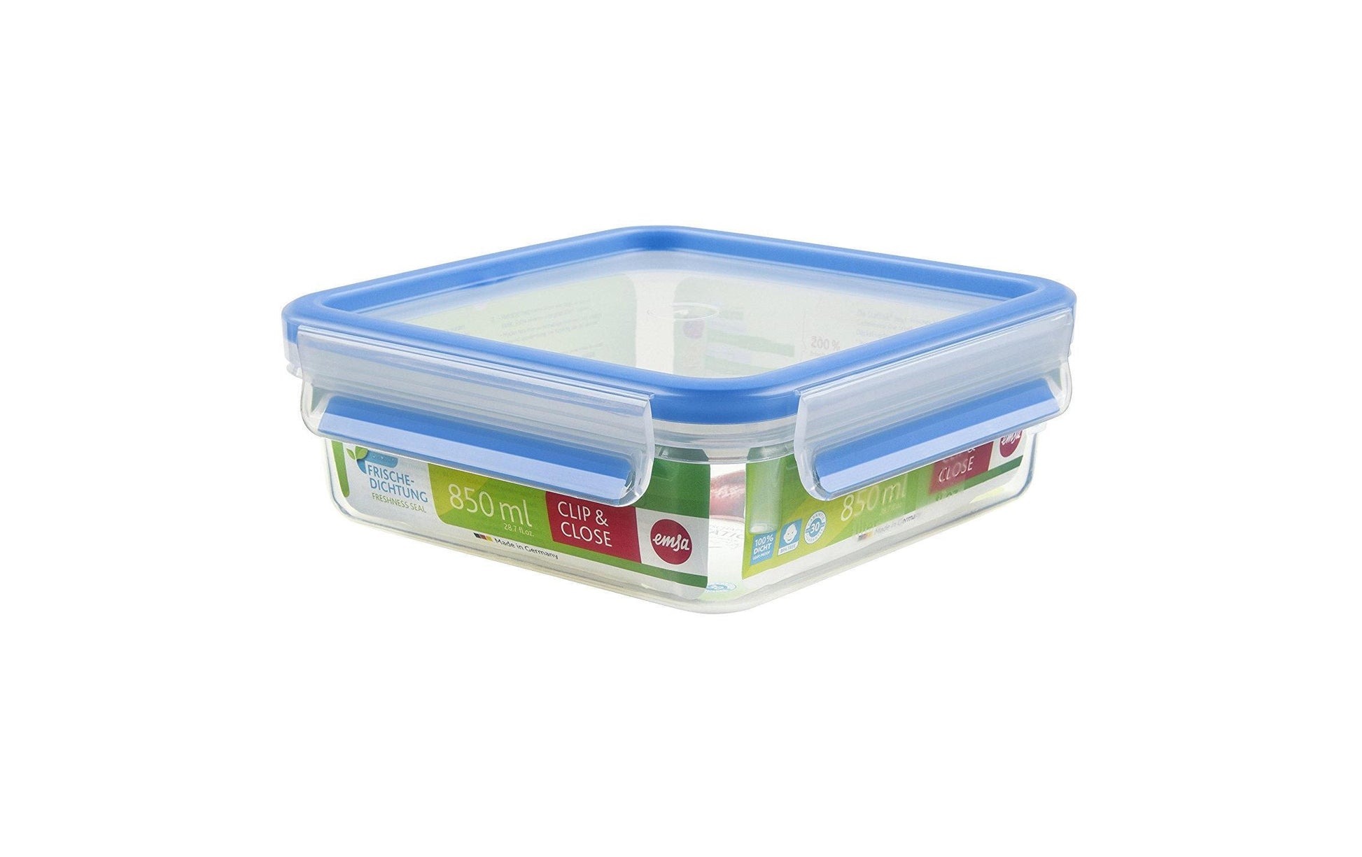 EMSA Vorratsdose 850 ml, 16,3 × 11,3 × 5,8 cm, Kunststoff, Transparent, Leckdicht, mit Skala