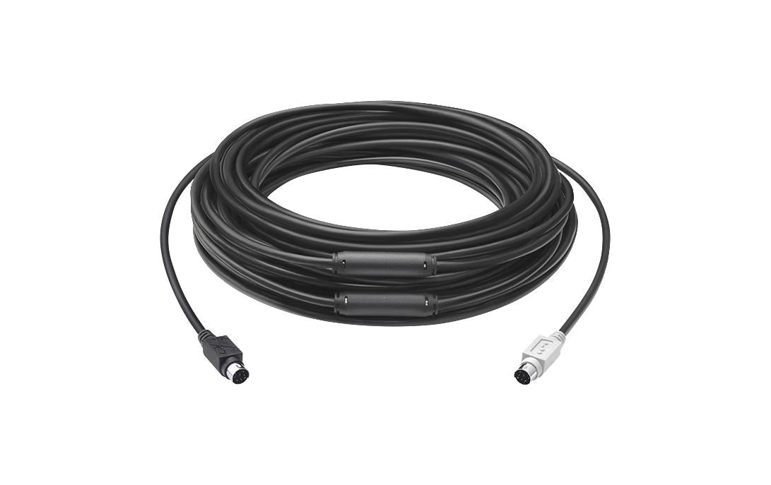 Logitech 939-001490 – Verlängerungskabel 15 m – 2× 6-poliger Mini-DIN (männlich), für Logitech Group