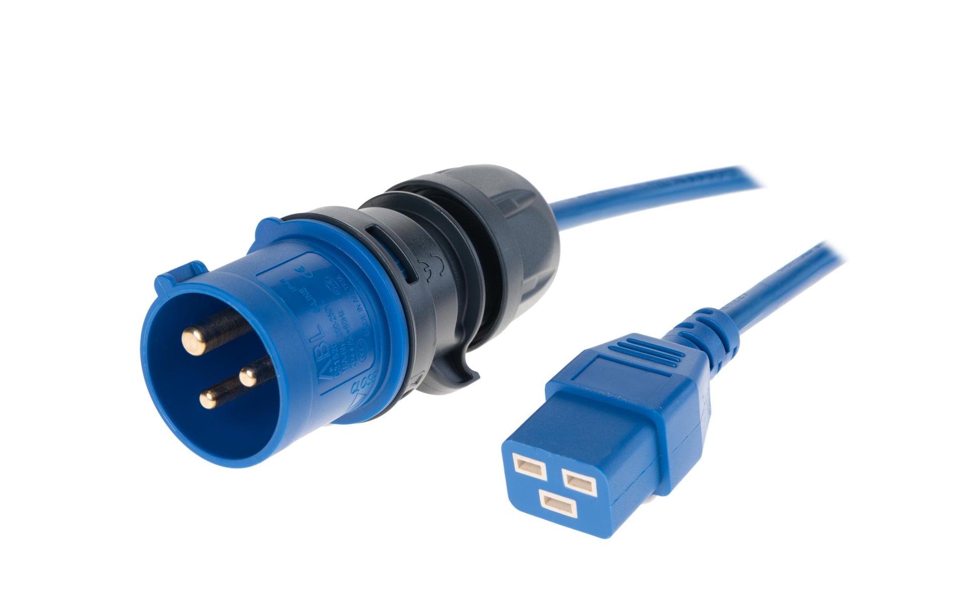 Diggelmann Netzkabel, CEE 16-3 auf IEC C19, 16 A, 2 m, Blau