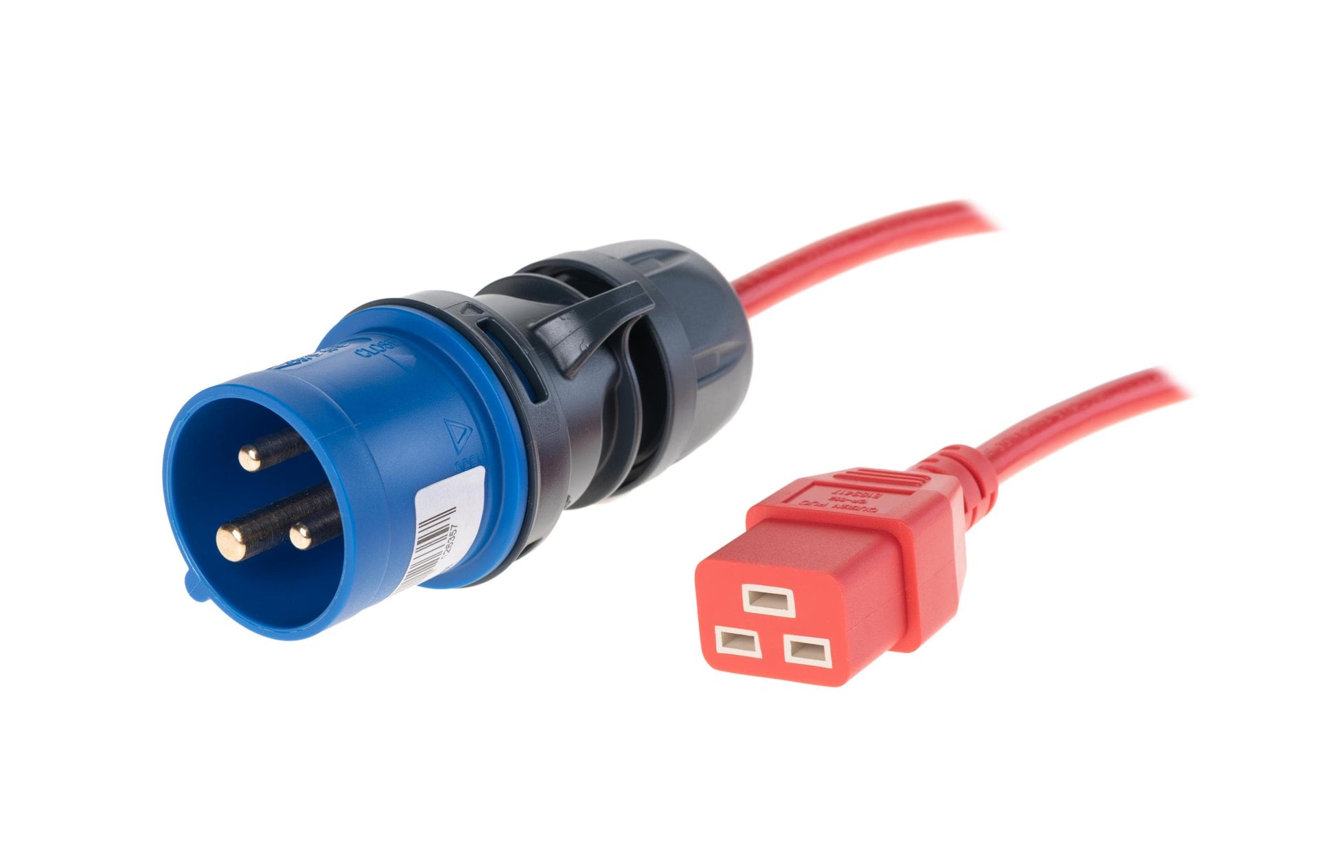 Diggelmann Netzkabel, CEE 16-3 auf C19, angespritzt, 5 m, Rot