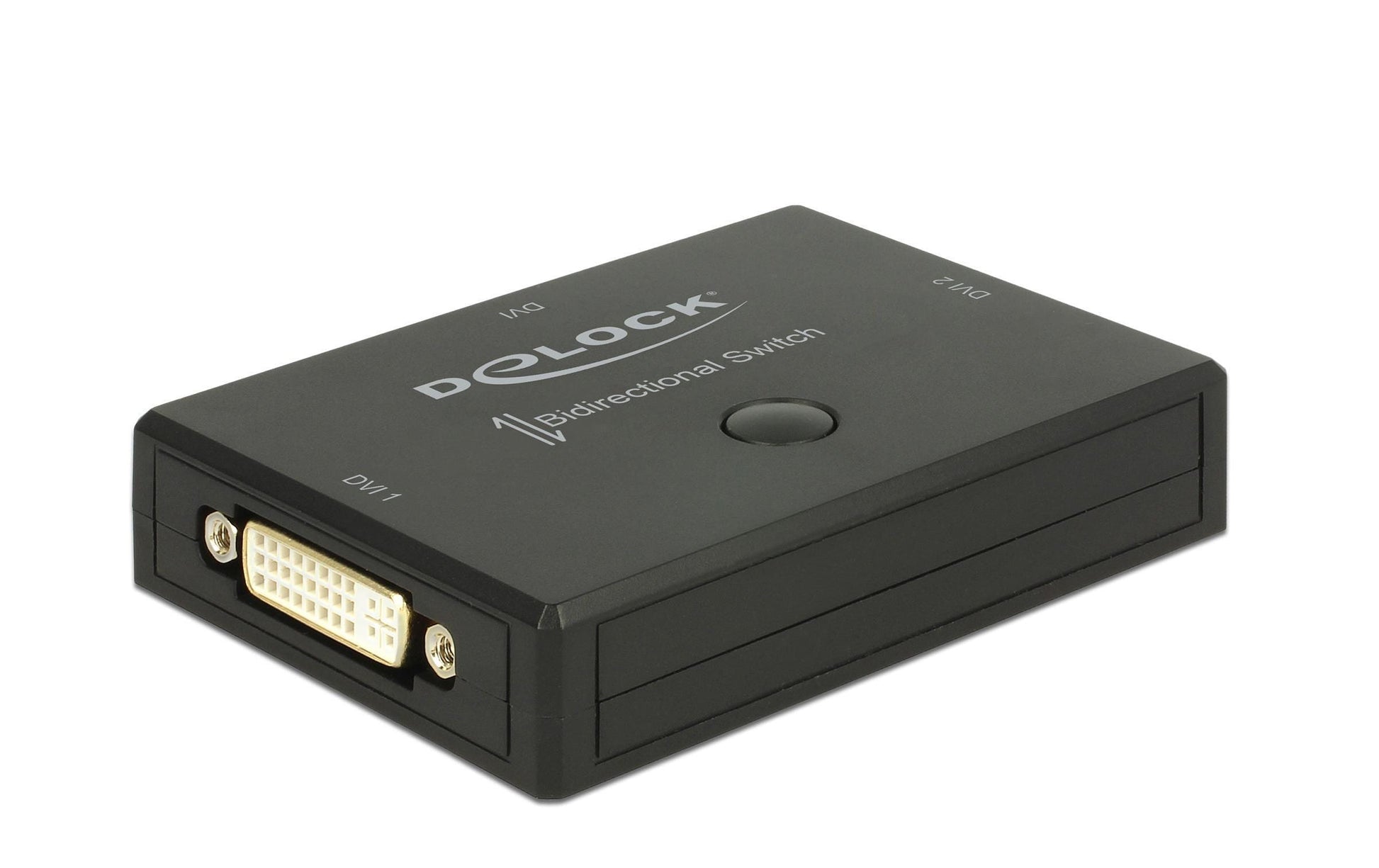 DeLOCK 2 Port DVI Switch/Verteiler, 2× DVI In / 2× DVI Out, 4K@30 Hz, bidirektional, Tasten, Schwarz