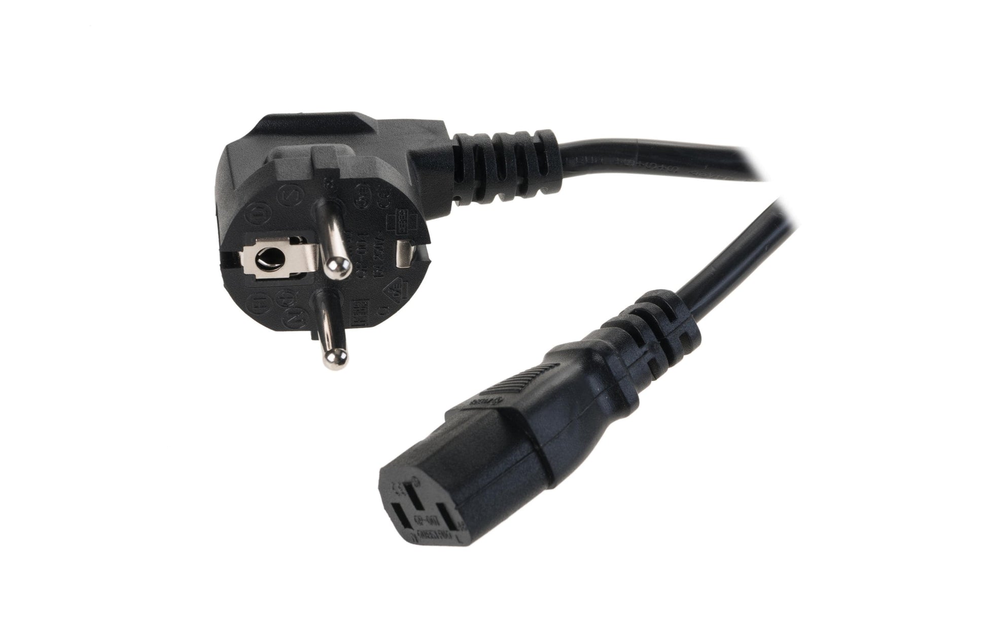 Diggelmann Netzkabel – Schuko (CEE 7/7, abgewinkelt) – IEC C13, 1 m, 10 A, schwarz