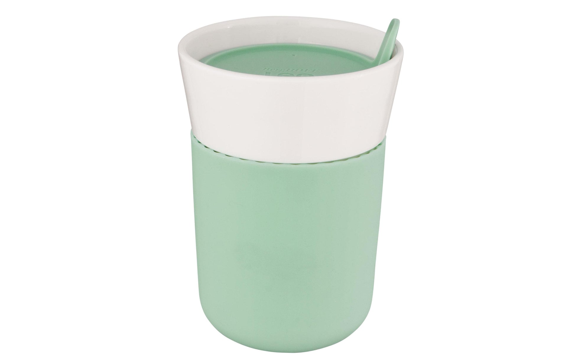 BergHOFF Thermobecher Leo – 330 ml, Ø 9 cm, Porzellan/Silikon, mit Silikondeckel, spülmaschinenfest