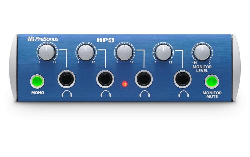 PreSonus HP4 – Kopfhörerverstärker, 4-Kanal, 150 mW pro Kanal, Externes Netzteil