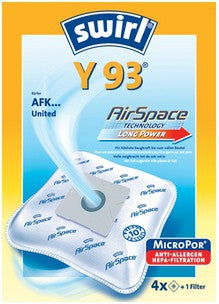 Swirl Staubbeutel Y 93/Y 95 – 4 Stück, für Bomann, De'Longhi, Dirt Devil und andere