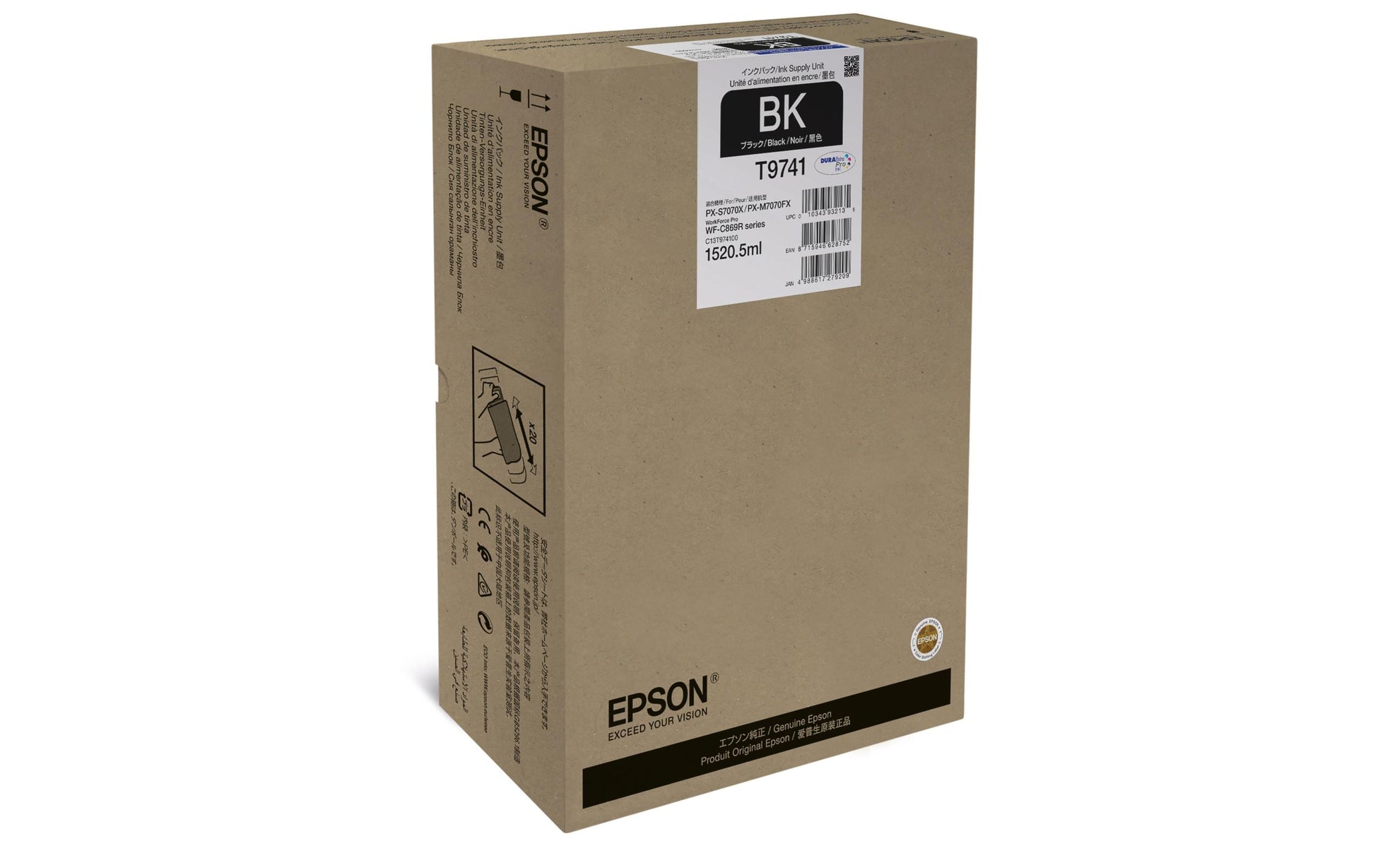 Epson Tintenpatrone C13T974100, Schwarz, 86'000 Seiten, 1'520.5 ml, Original – für WorkForce Pro WF-C869R