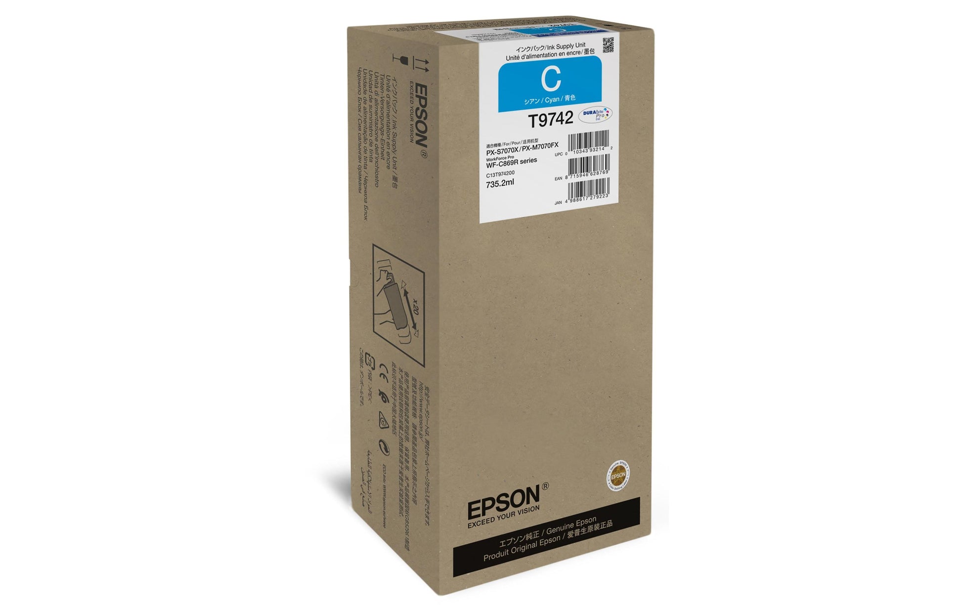 Epson Tintenpatrone C13T974200, cyan, 84'000 Seiten, original – für WorkForce Pro WF-C869R
