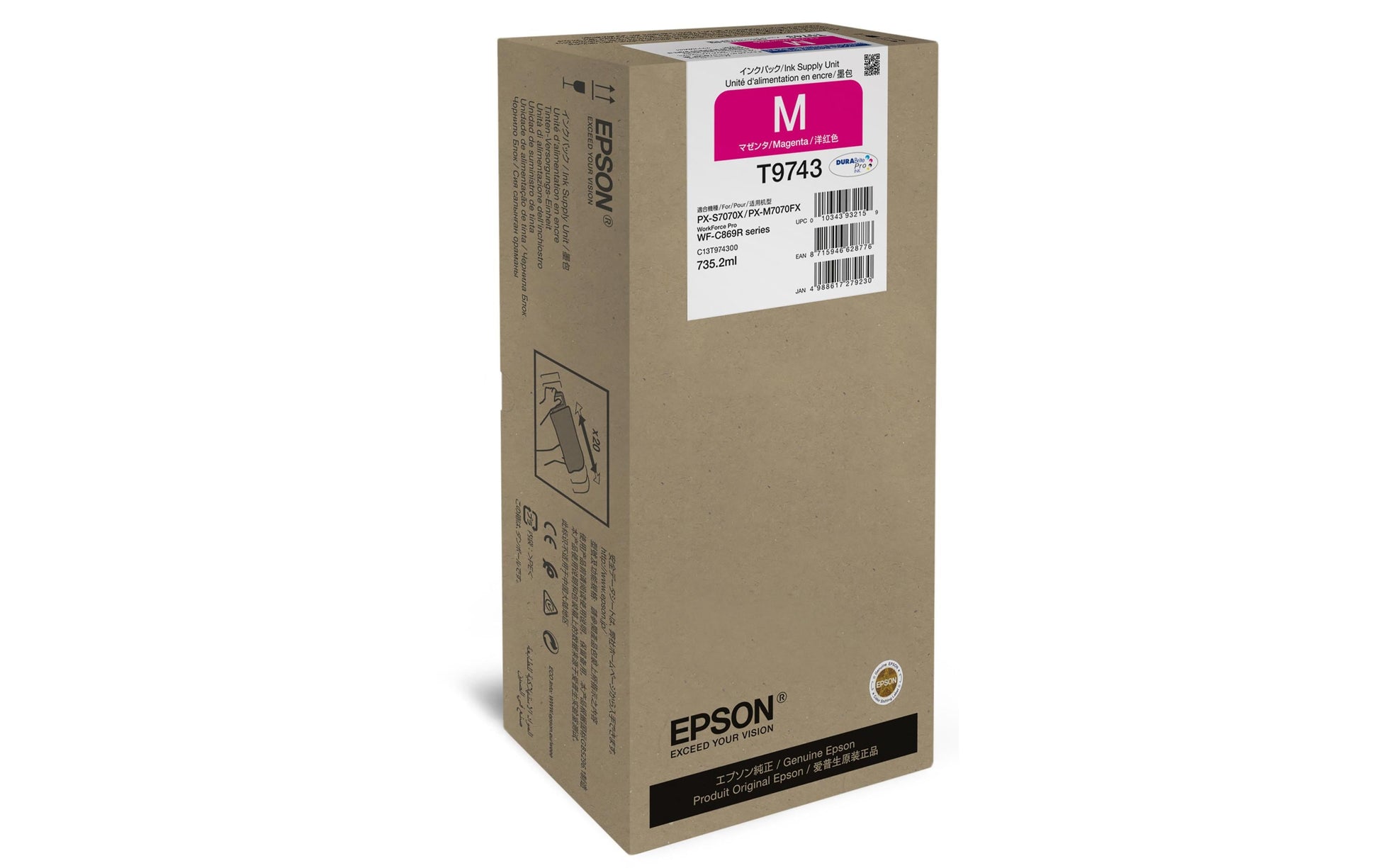 Epson Tintenpatrone C13T974300, Magenta, 84'000 Seiten, Original – für WorkForce Pro WF-C869R