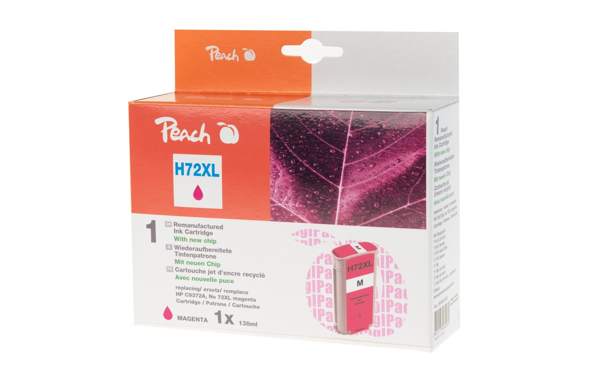 Peach 72XL Magenta Tintenpatrone (Kompatibel) – 138 ml – für HP Designjet T 1100/1120/1200 – C9372A