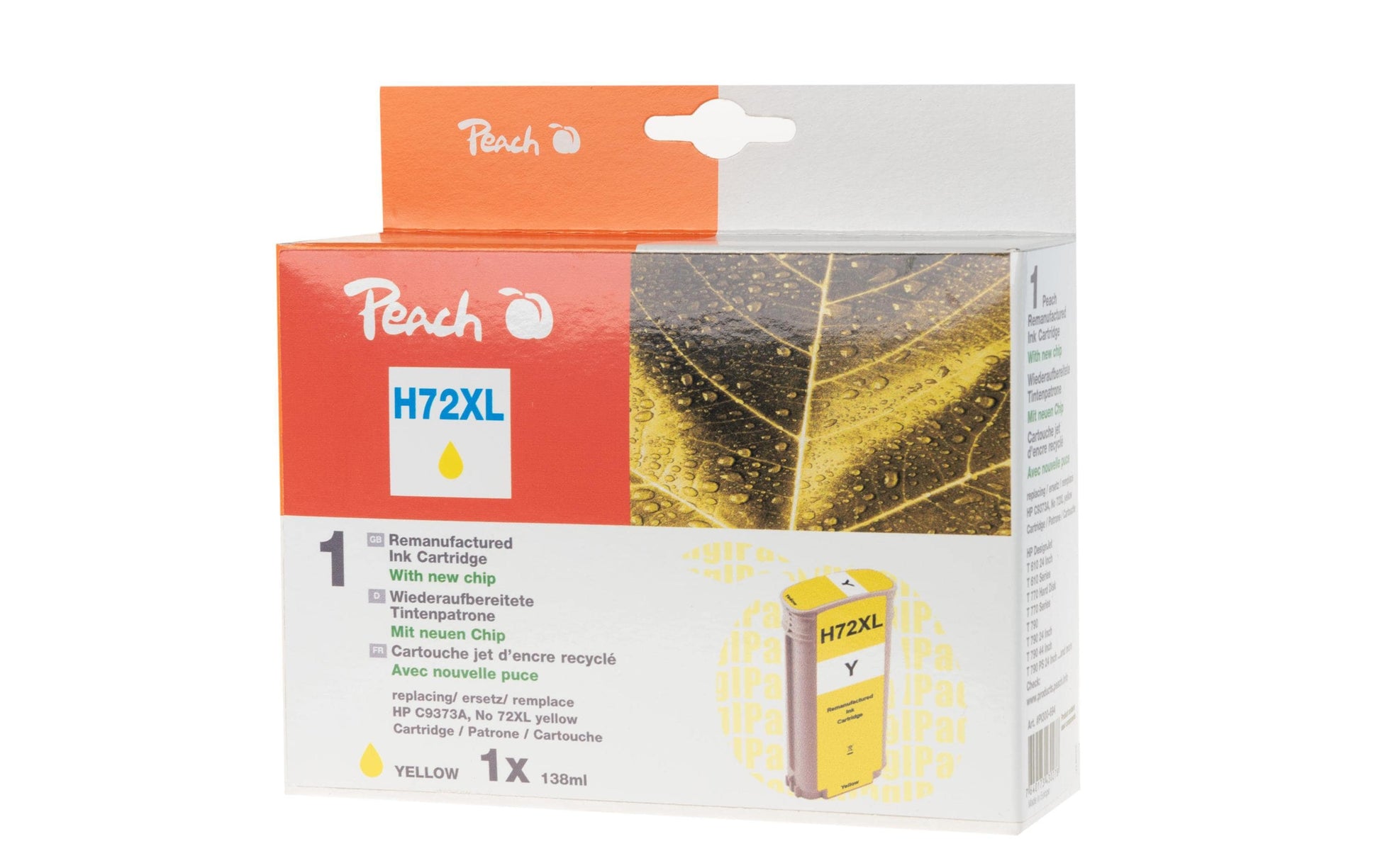 Peach C9373AXL Gelbe Tintenpatrone (Kompatibel) – 138 ml – für HP DesignJet T 1100/1120/1200