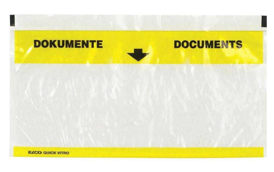 Elco Dokumententasche – C6/5 (229 × 114 mm), transparent, selbstklebend, Aufreissperforation – 250 Stück