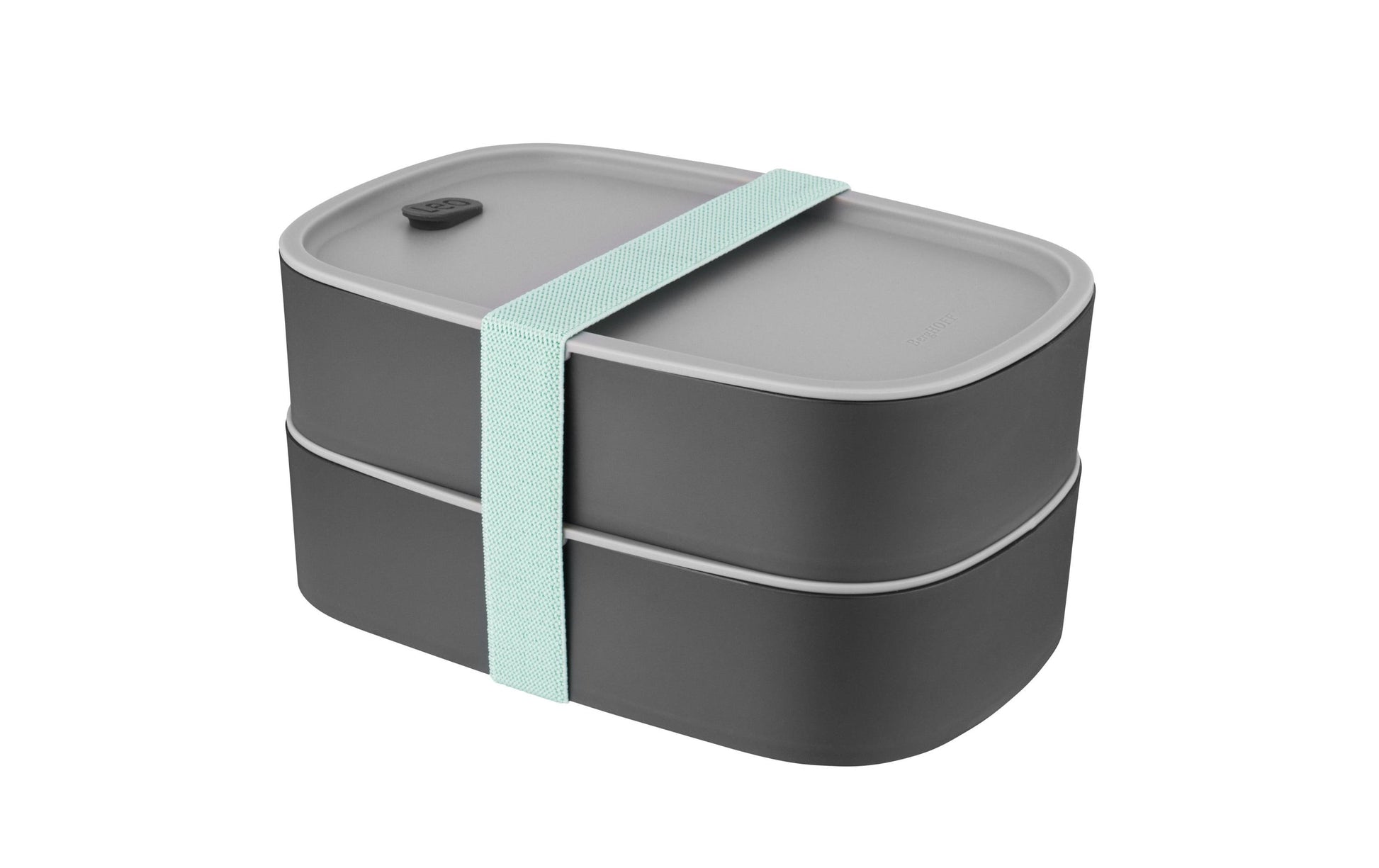 BergHOFF Leo – Lunchbox 1,6 l, 19 × 9 × 9 cm, Polypropylen (PP), grau, 2 Stk.