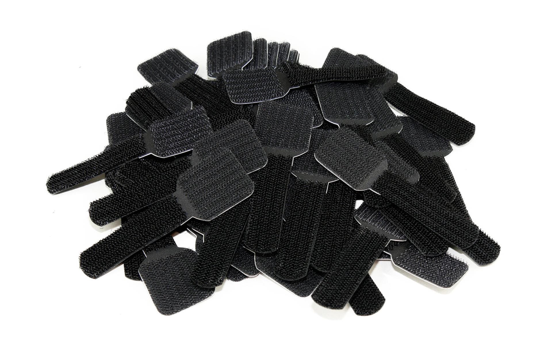Label-the-cable Klett-Kabelhalter – 30 mm × 0,09 m – Schwarz – mit Klebefläche, Kunststoff – 50 Stück