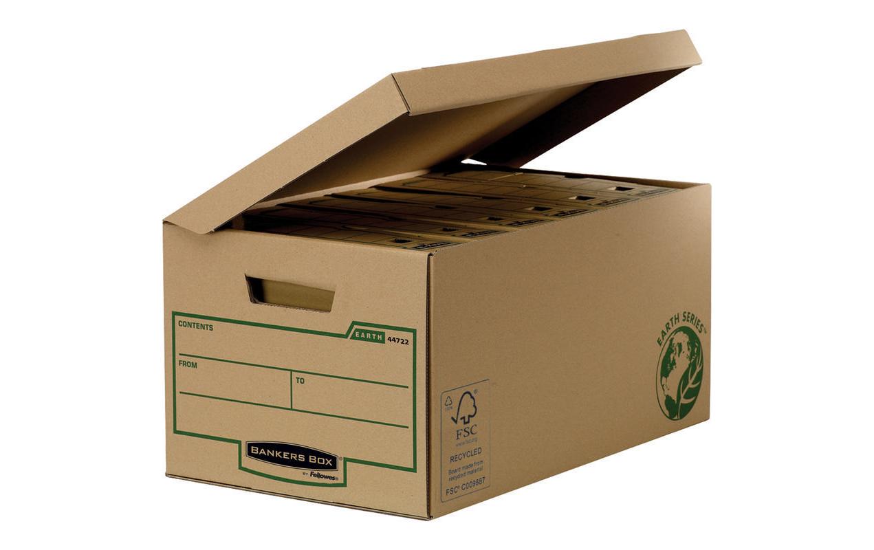 Fellowes BankersBox Earth Aufbewahrungsbox für A4+ – 390 × 293 × 560 mm, braun, Karton, 10er Pack